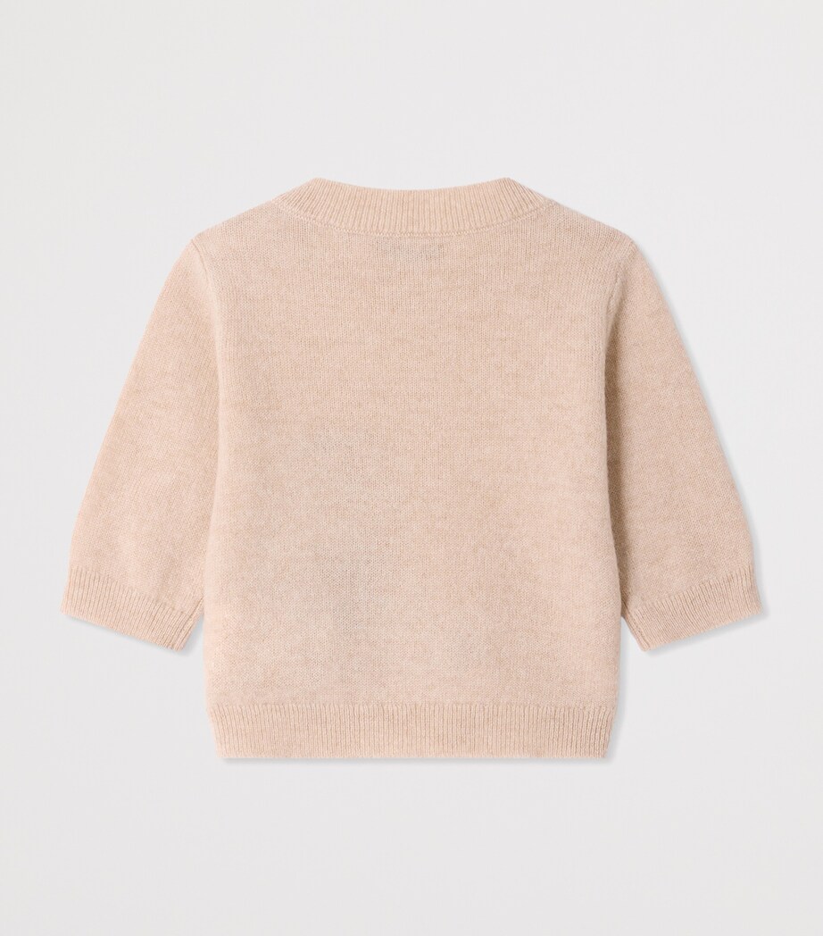 Bonpoint Cashmere Bear Jumper (6-18 Months) Beige Chine Image 2