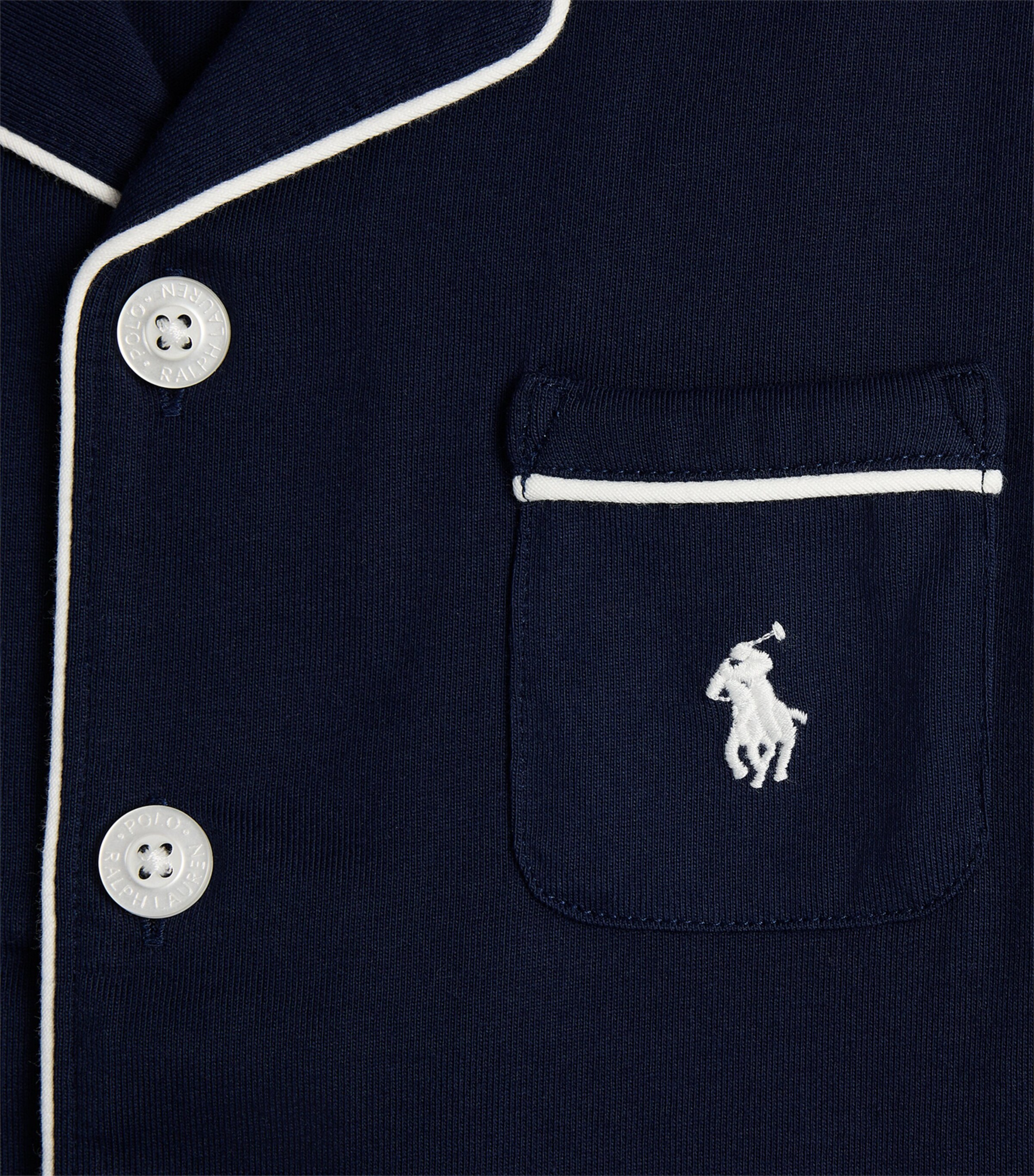 Ralph Lauren Kids Cotton Shirt and Trousers Pyjama Set (4-6 Years) Navy Image 4