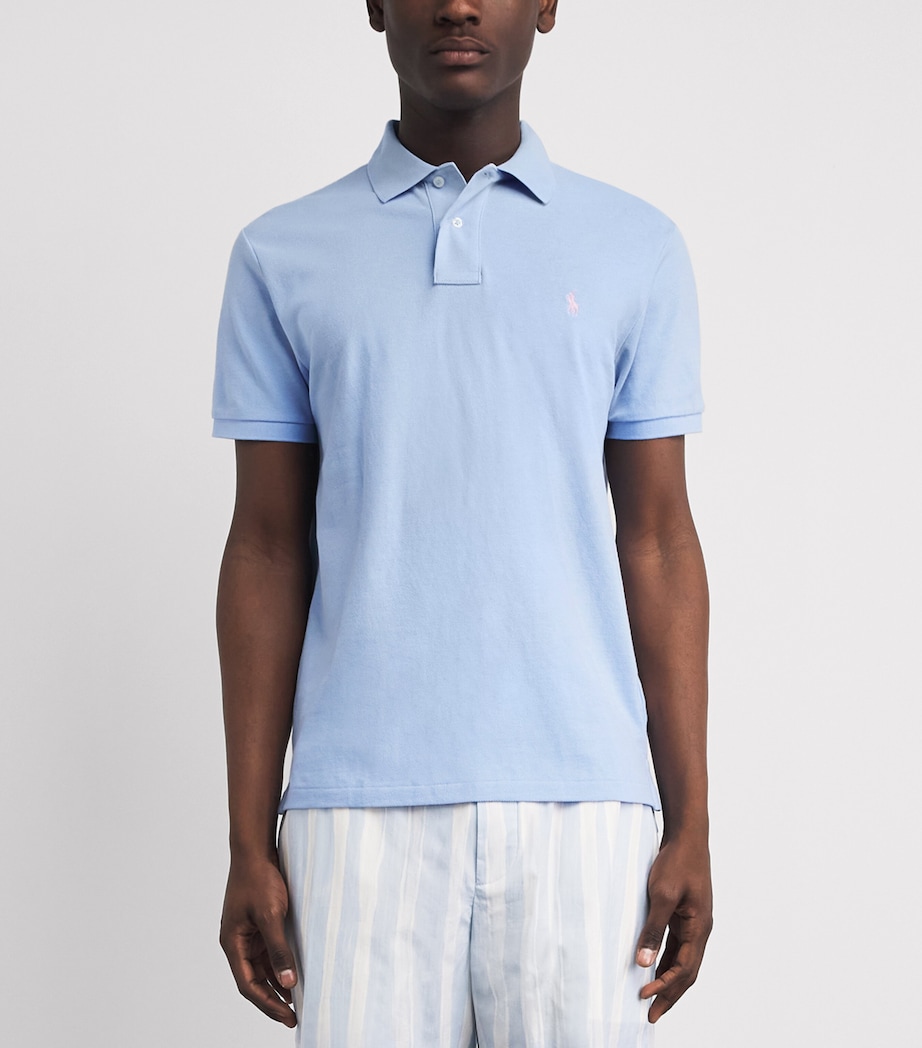 Polo Ralph Lauren Mens Cotton Mesh Classic-Fit Polo Shirt Pebble Image 4