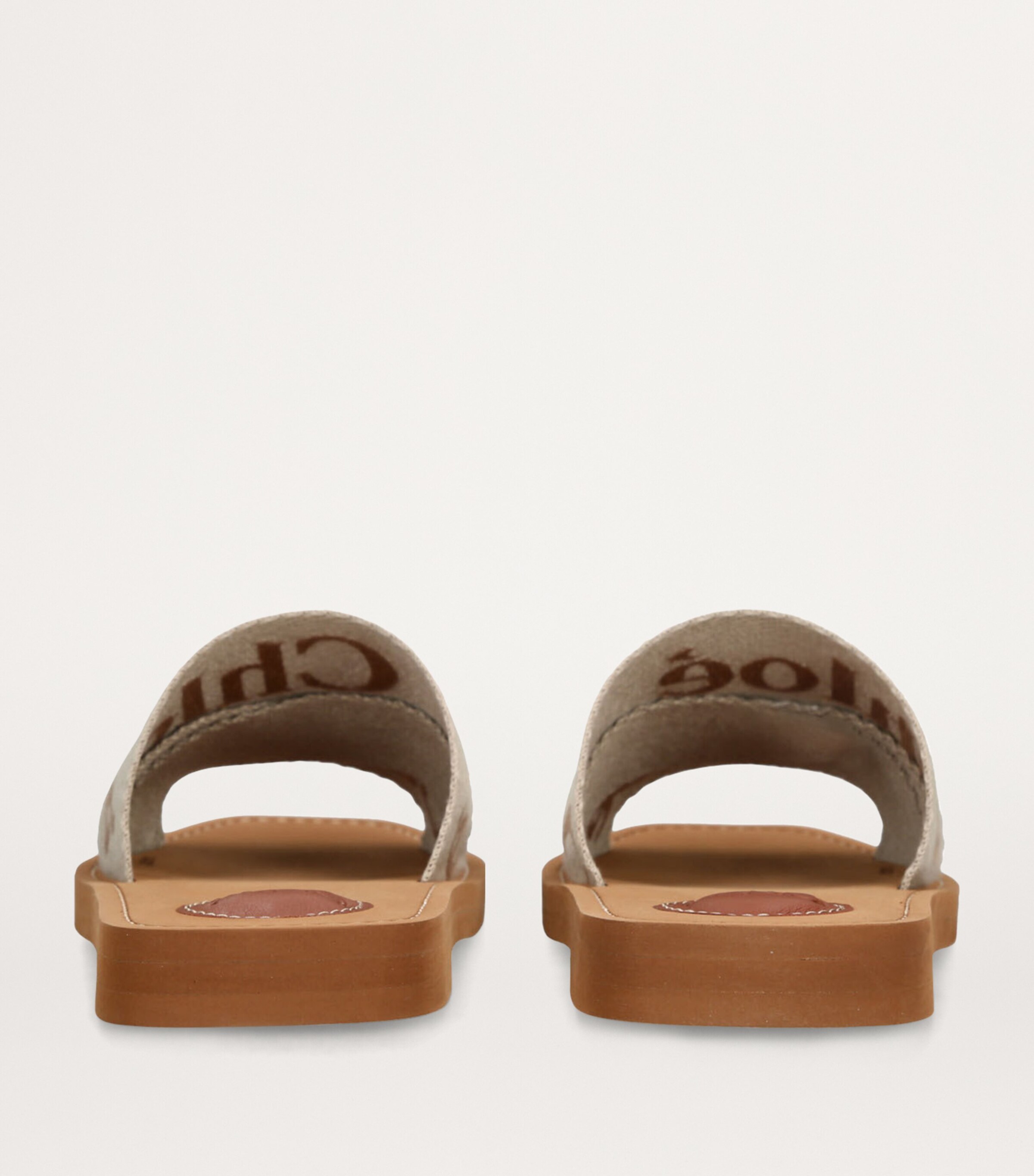 Chloé Logo Woody Slides Khaki Image 2