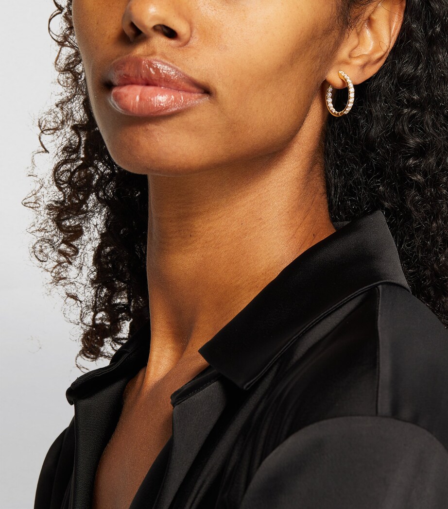 Yellow Gold and Diamond Honey Hoop Earrings YELLOW GOLD Image 5