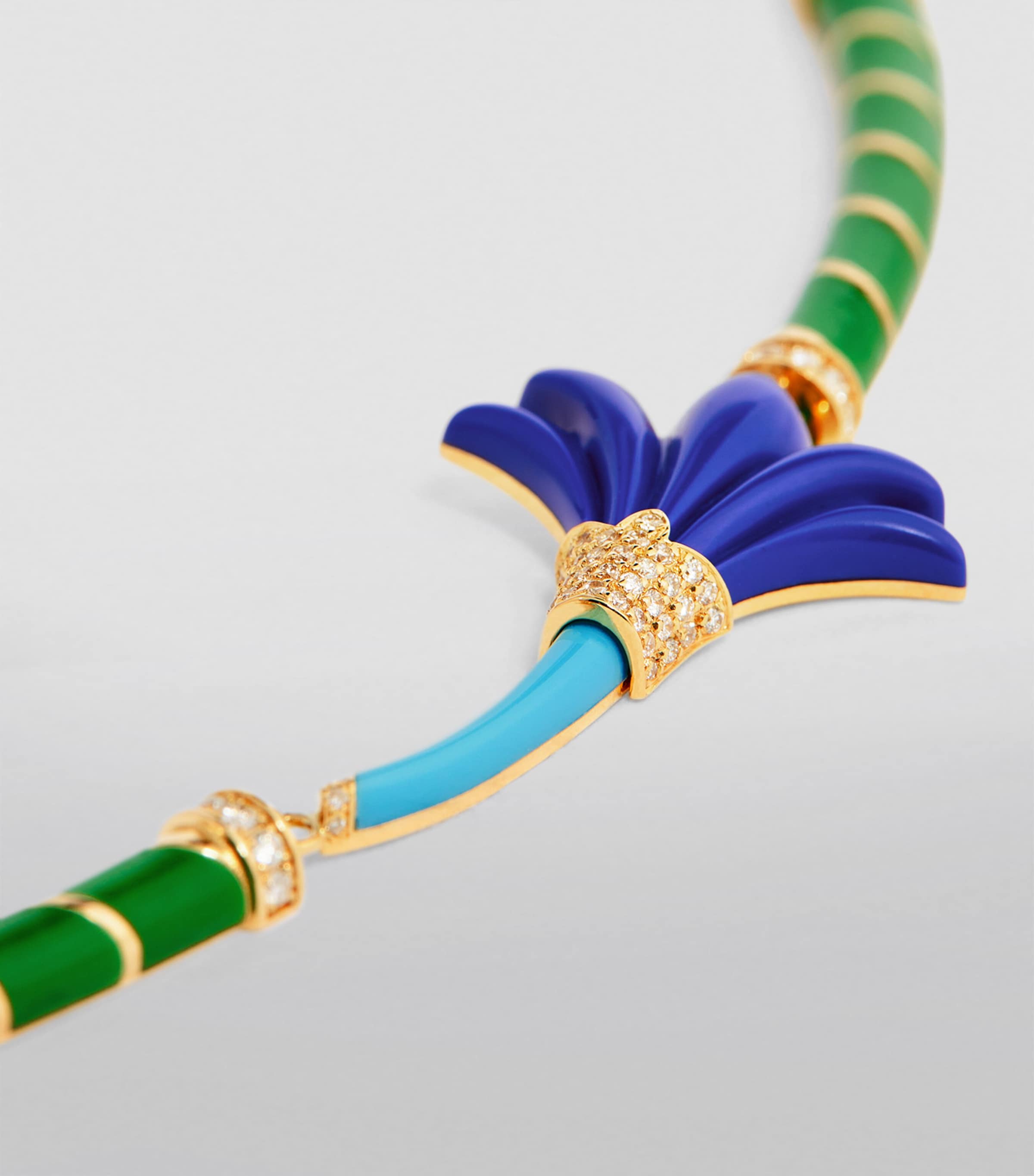 L'ATELIER NAWBAR Yellow Gold, Diamond, Lapis and Turquoise Psychedeliah Necklace Green Image 5