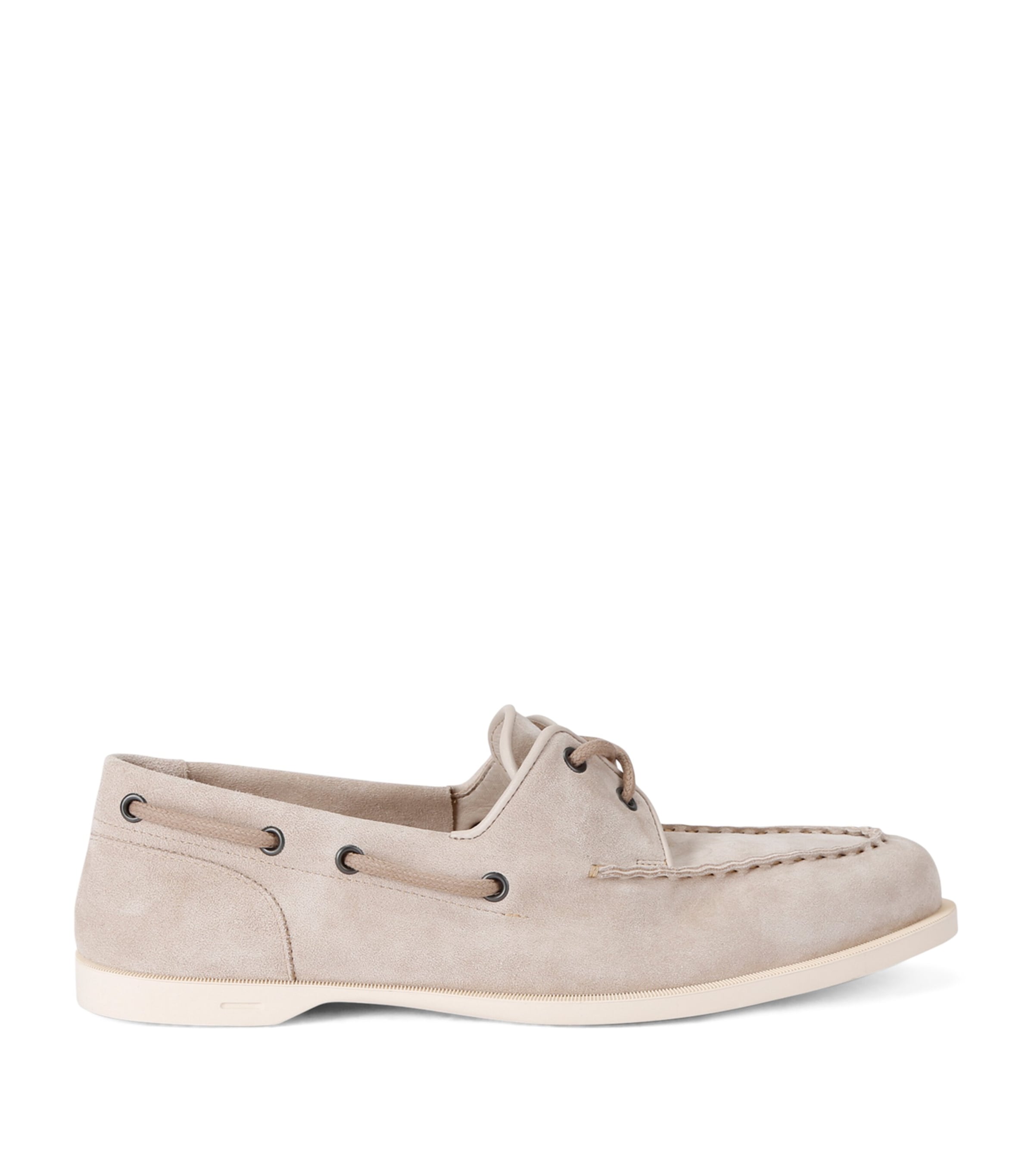 Shop John Lobb Leather Foil Boat Shoes In Grey