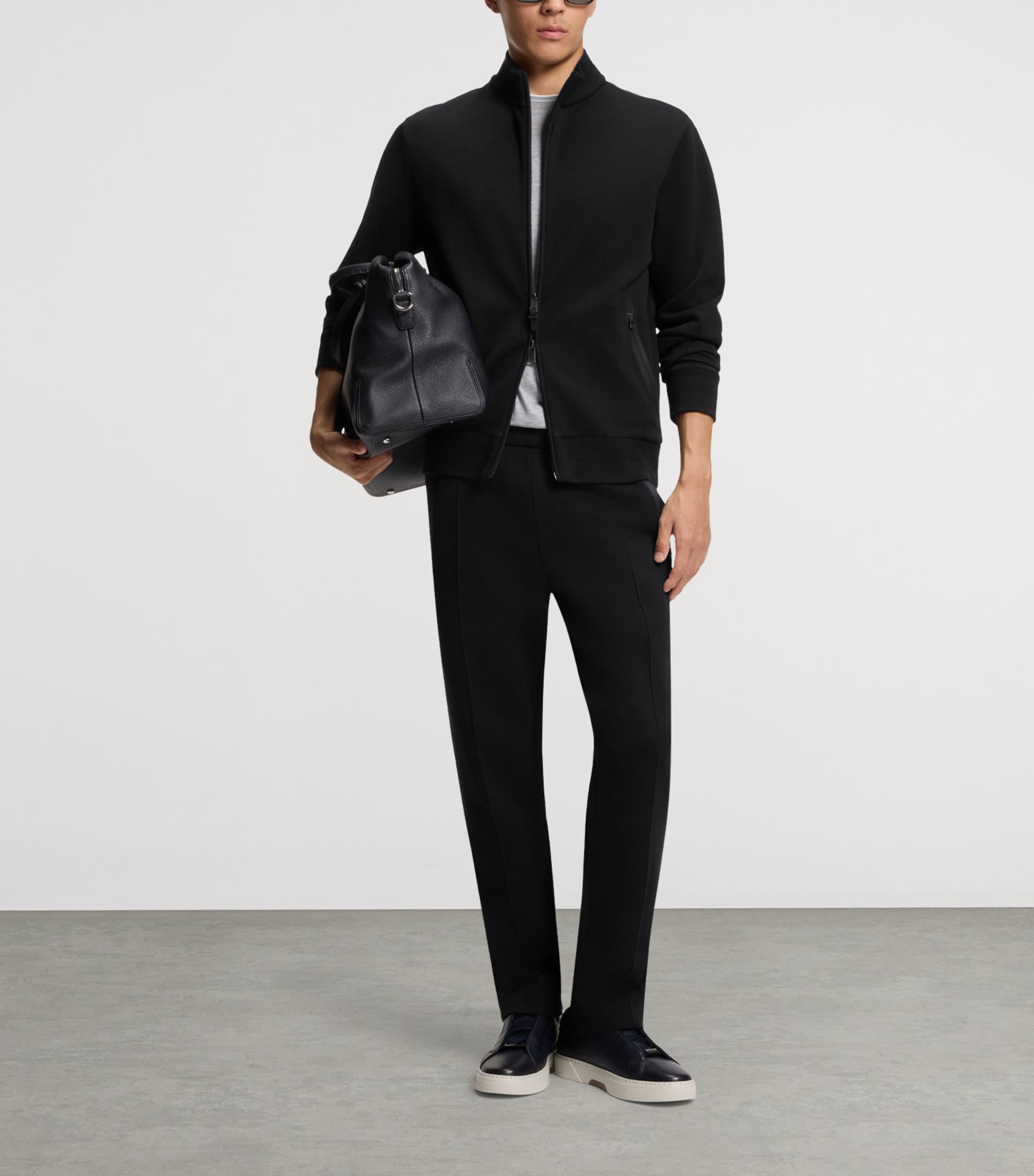 BOSS Mens Cotton-Wool-Blend Straight Sweatpants Image 4