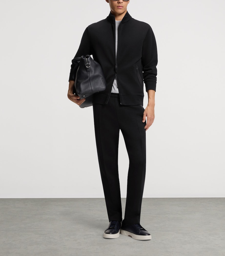 BOSS Mens Cotton-Wool-Blend Straight Sweatpants Image 4