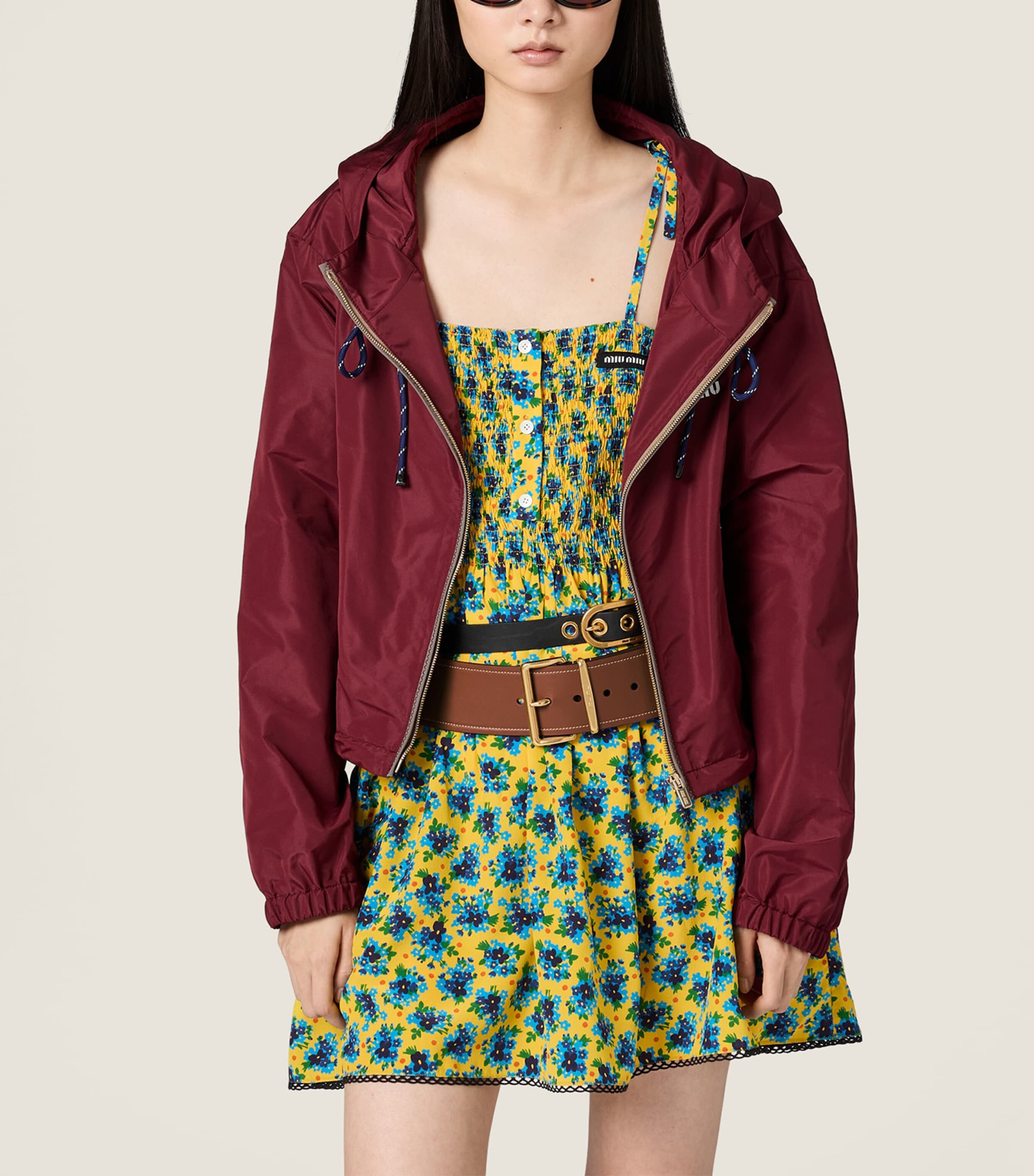 Miu Miu Womens Technical Hooded Jacket Image 2
