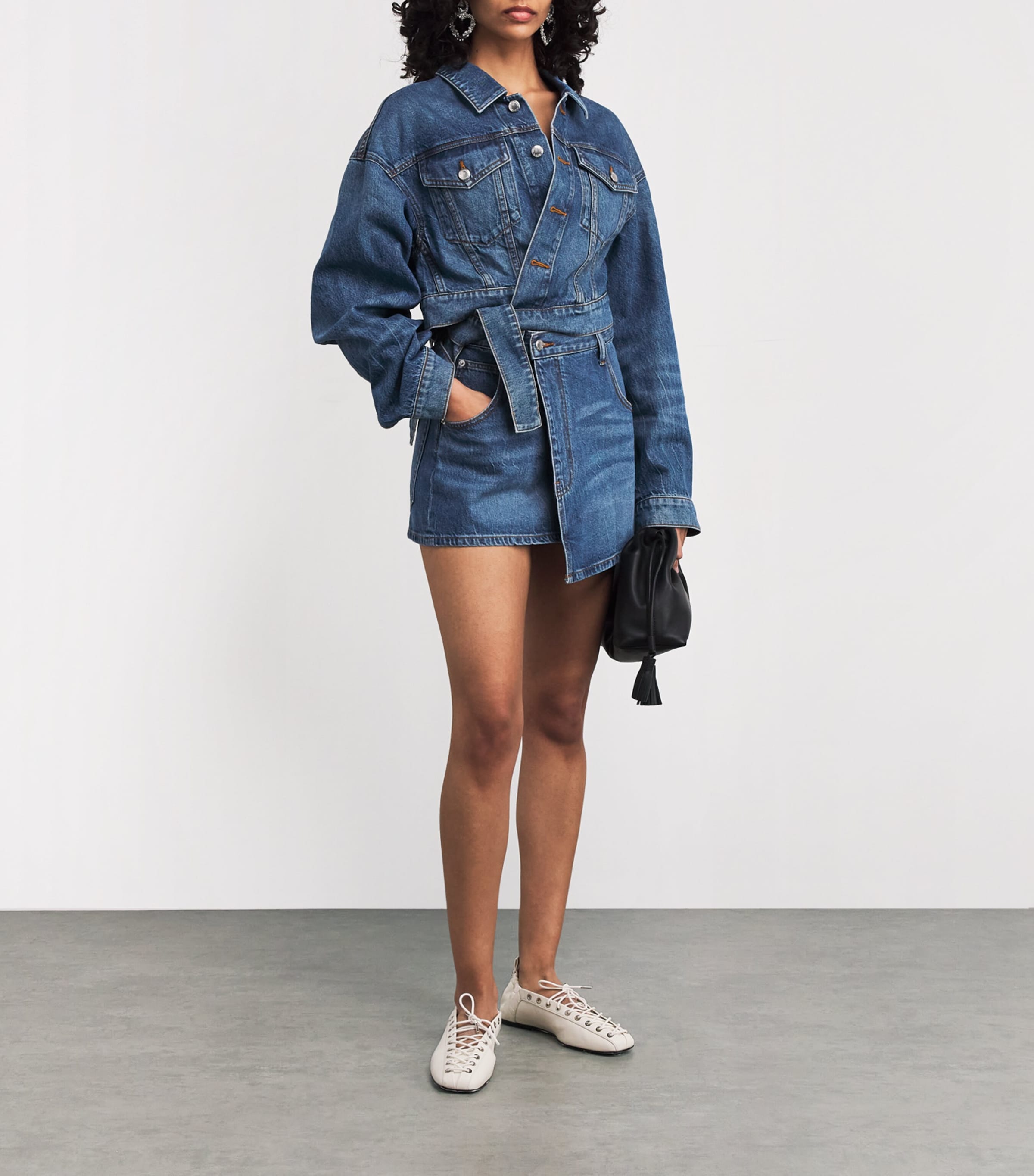 Denim Wrapped Trucker Jacket 401 DEEP BLUE Image 2