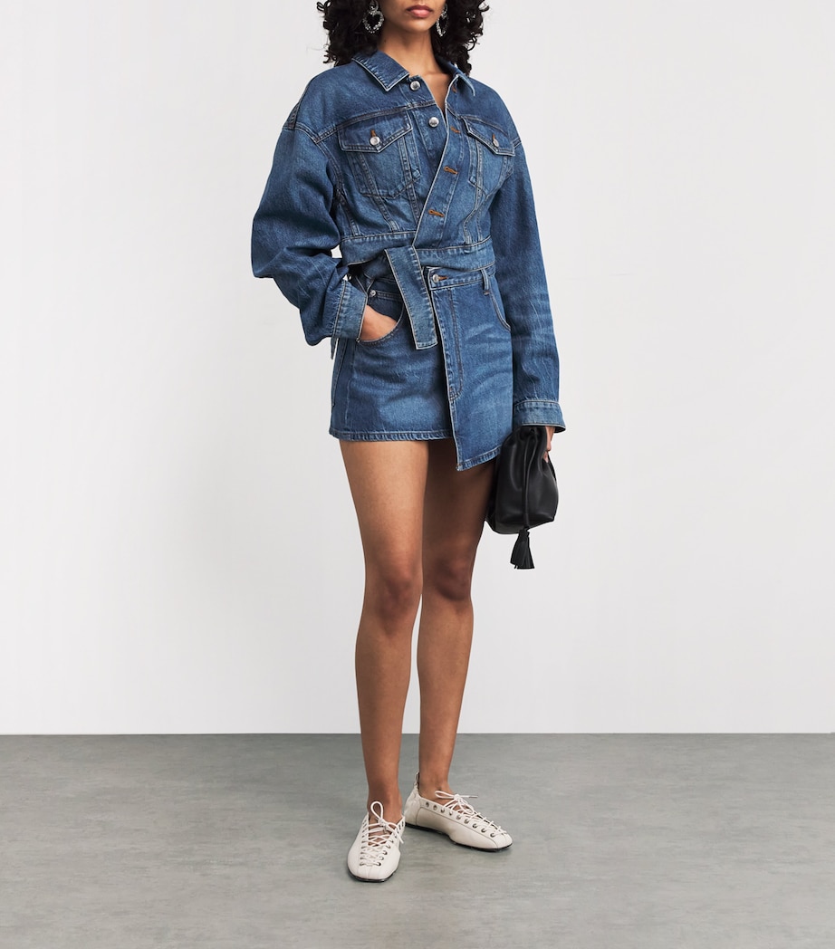 Denim Wrapped Trucker Jacket 401 DEEP BLUE Image 2