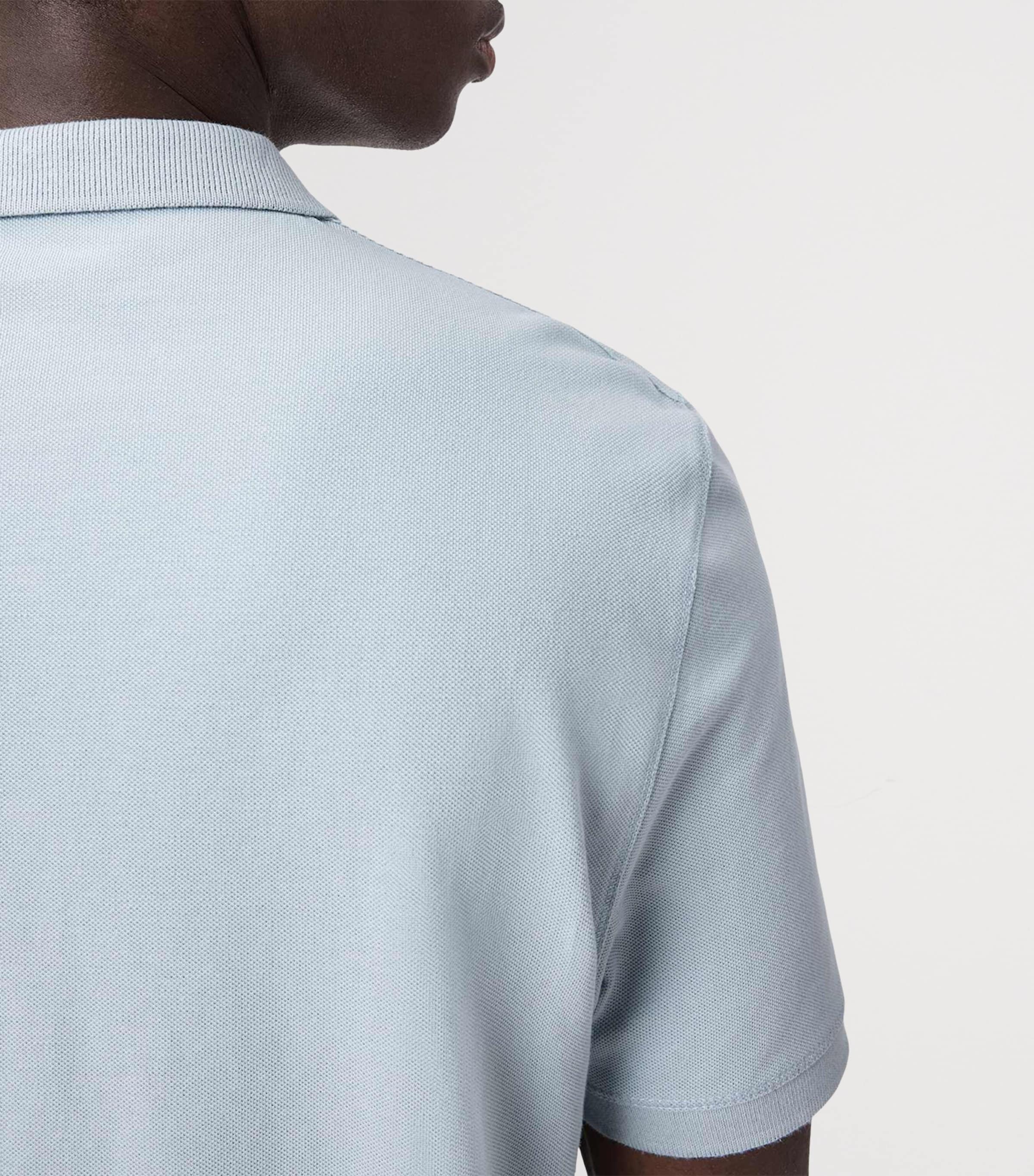 AllSaints Mens Organic Cotton Reform Polo Shirt Misty Blue Image 5