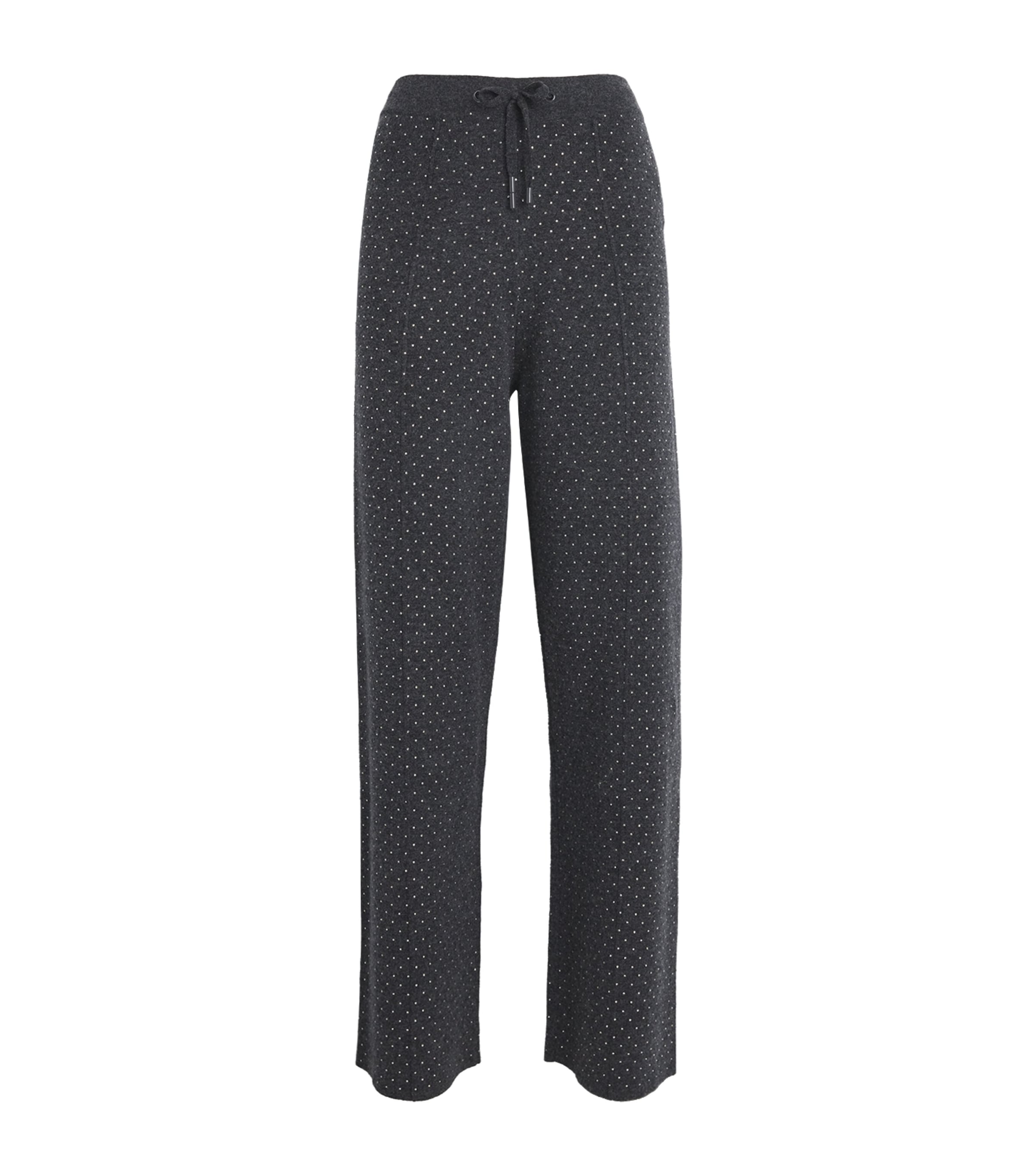 Sandro Knitted Embellished Straight Sweatpants In Black