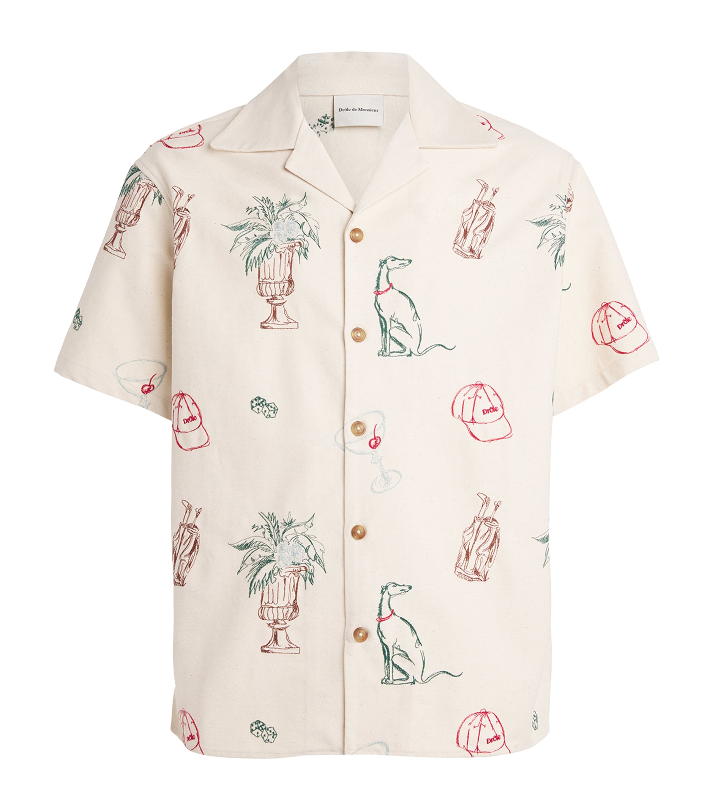 Cotton-Blend Embroidered Shirt ECRU Image 1