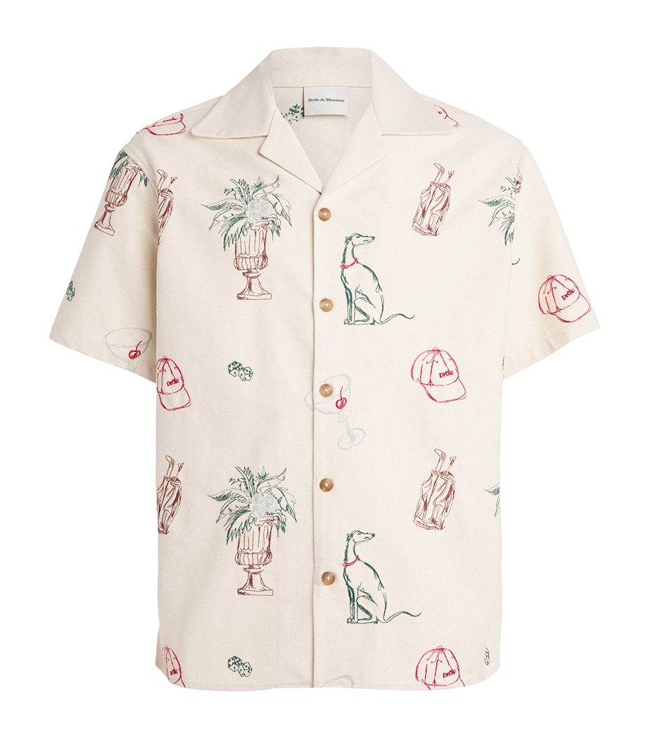 Cotton-Blend Embroidered Shirt ECRU Image 1