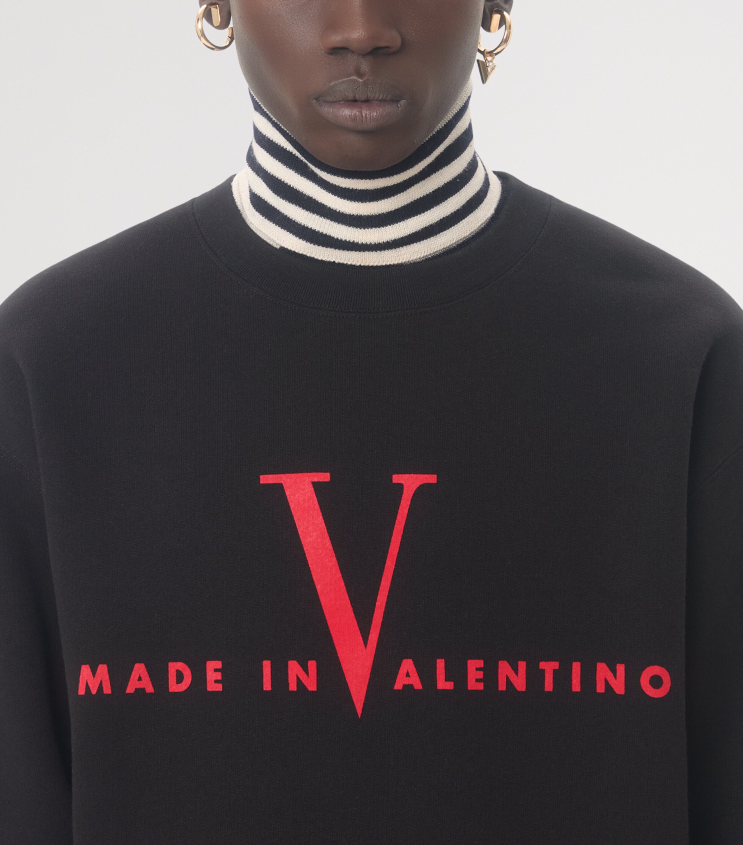 Cotton Made in Valentino Logo Sweatshirt 0NR Image 7