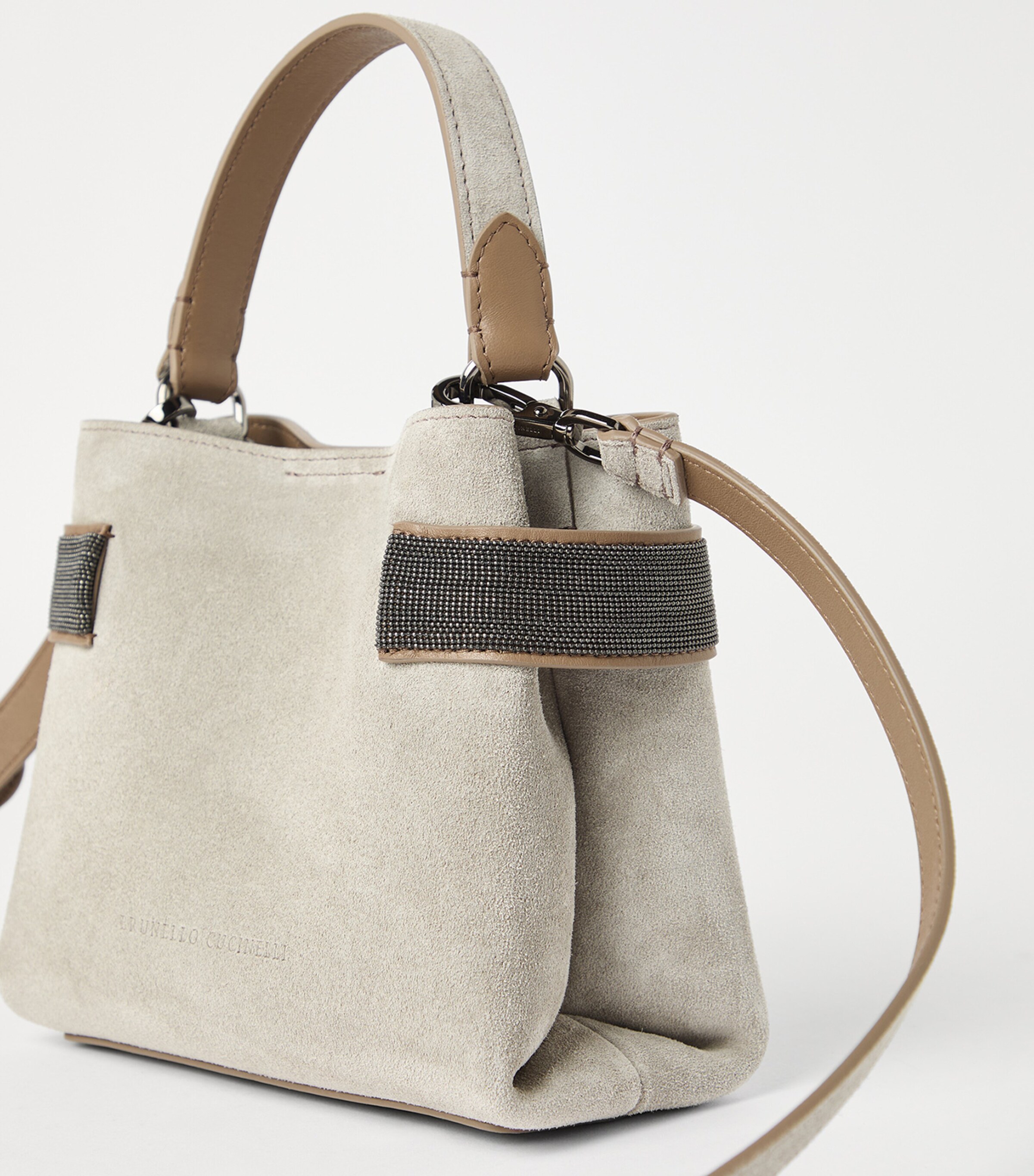 Brunello Cucinelli Small Suede Essence Top-Handle Bag