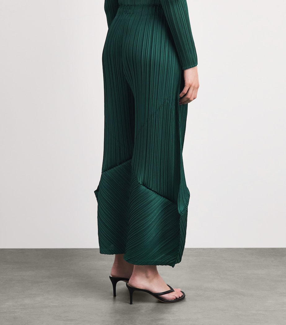 Pleats Please Issey Miyake Womens Thicker Bottoms 2 Flared Trousers Dark Green Image 5