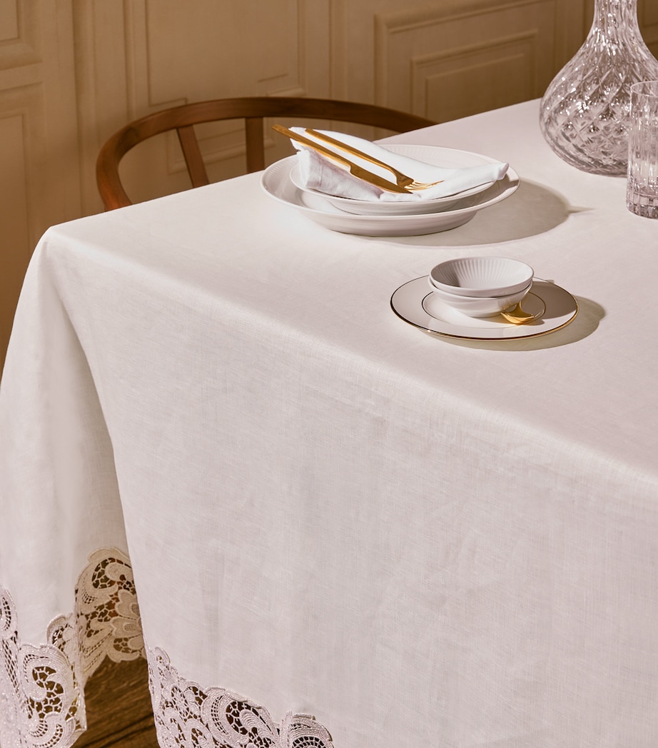 WEISSFEE Linen Paradise Tablecloth (180cm x 375cm) Snow Gold Image 4
