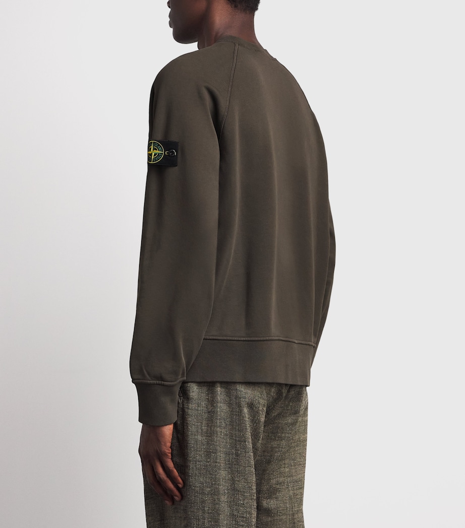 Stone Island Mens Cotton Compass Logo Sweatshirt Image 5