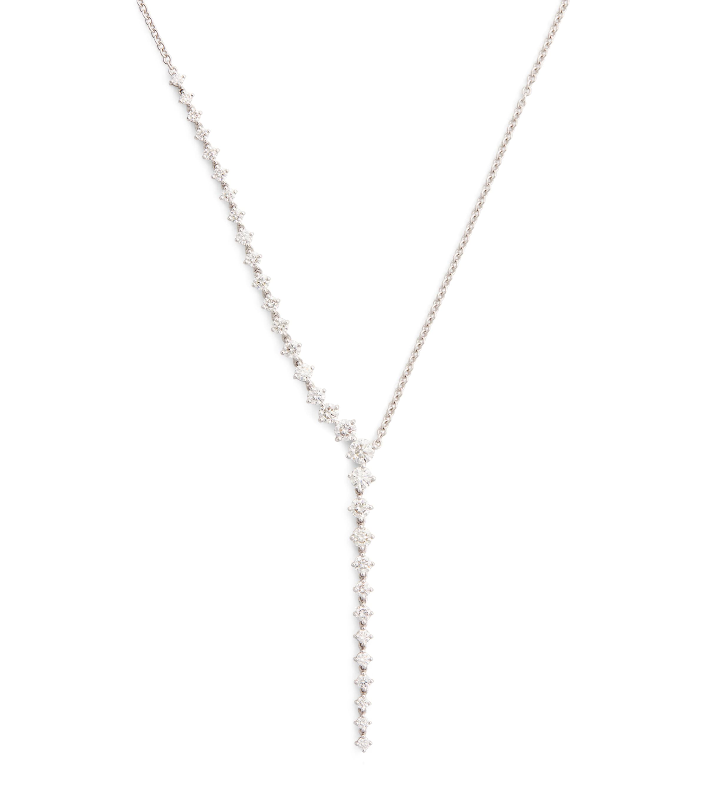 Melissa Kaye White Gold And Diamond Aria Cascade Necklace In Metallic