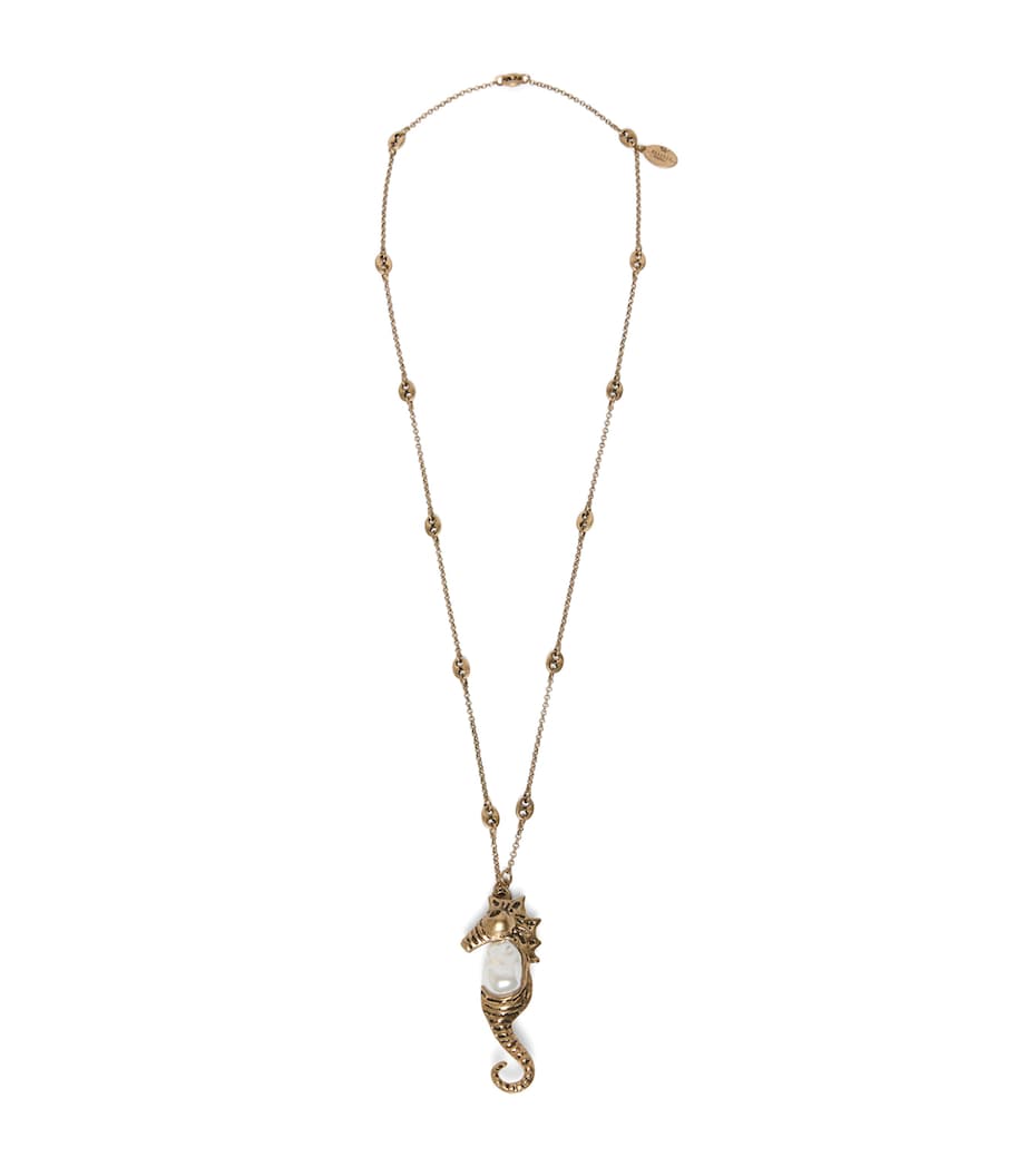 Weekend Max Mara Seahorse Pendant Necklace Gold Image 1