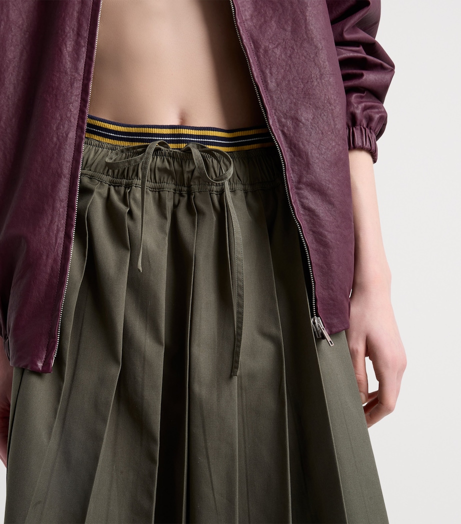 Prada Womens Pleated Midi Skirt Image 5