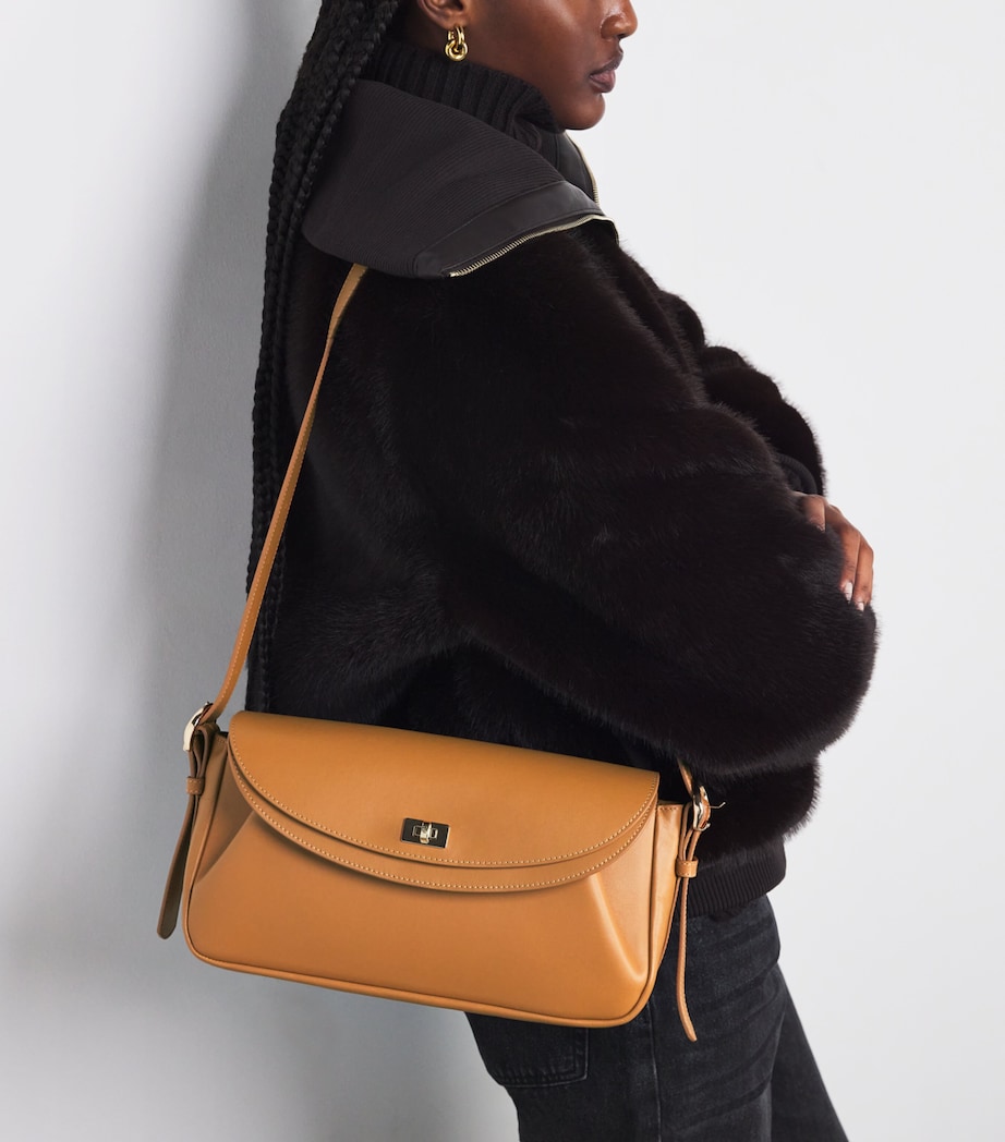 Leather Crossbody Bag CAMEL Image 2