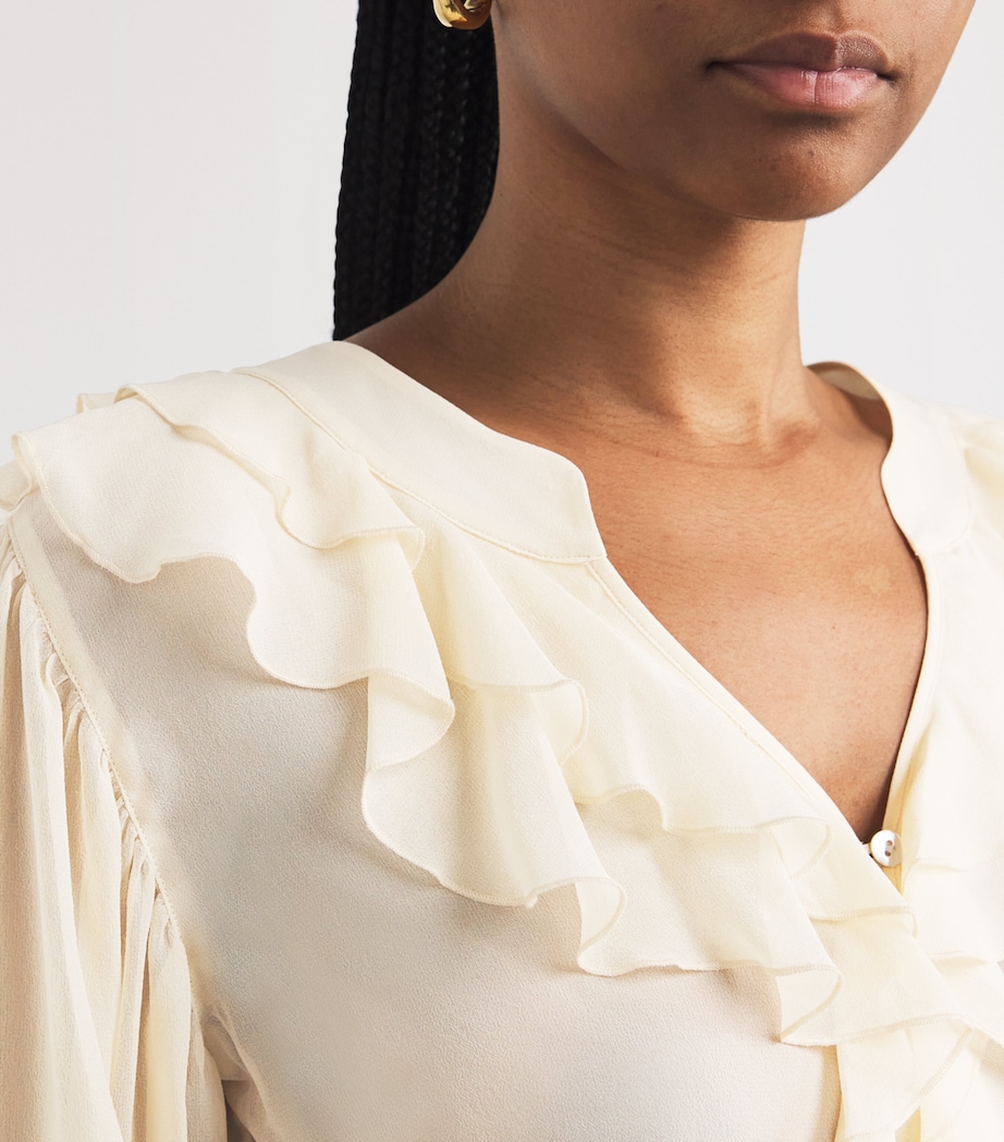 Silk Gemelli Blouse OYSTER WHITE Image 6