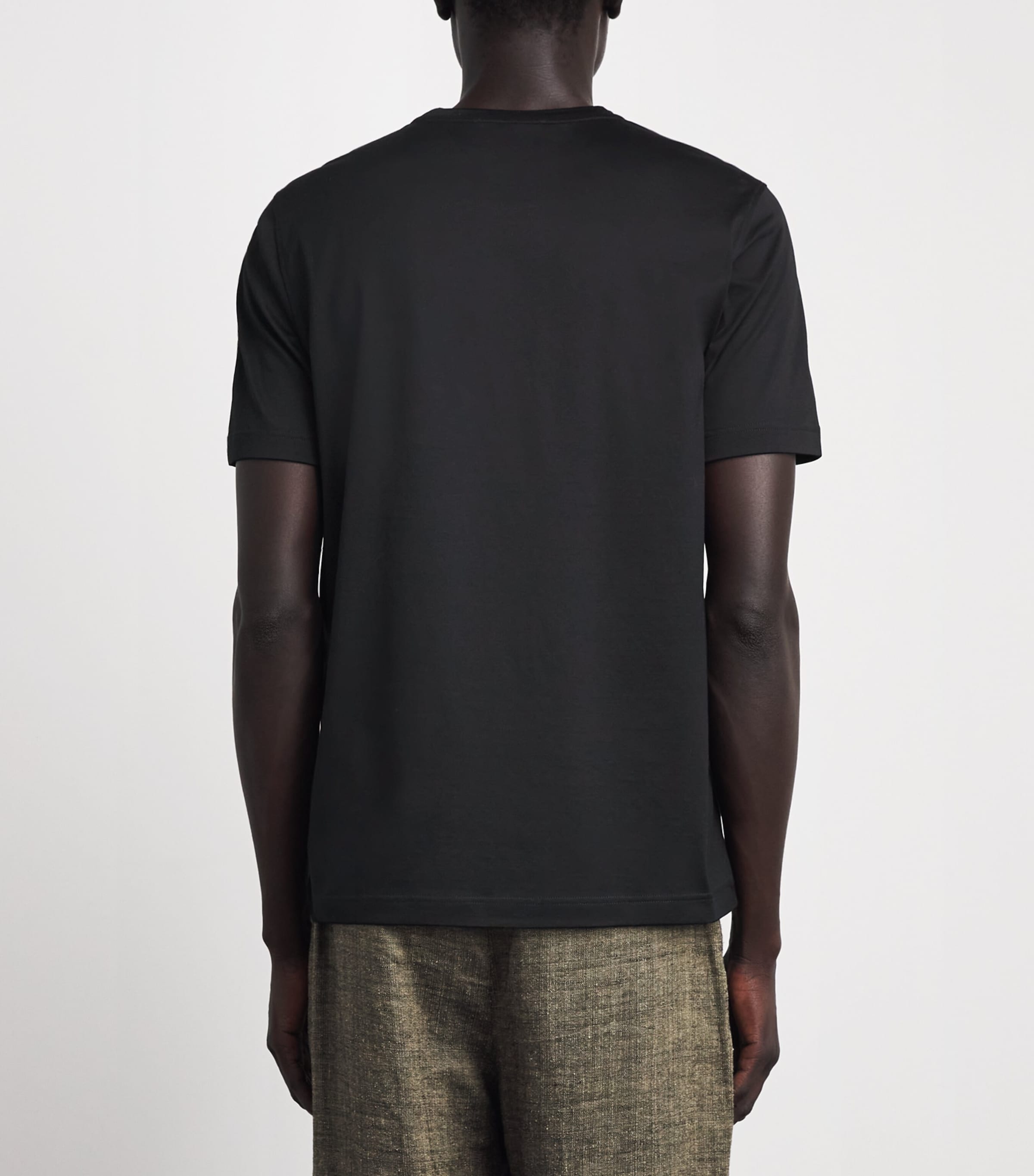 Corneliani Mens Cotton T-Shirt Black Image 5