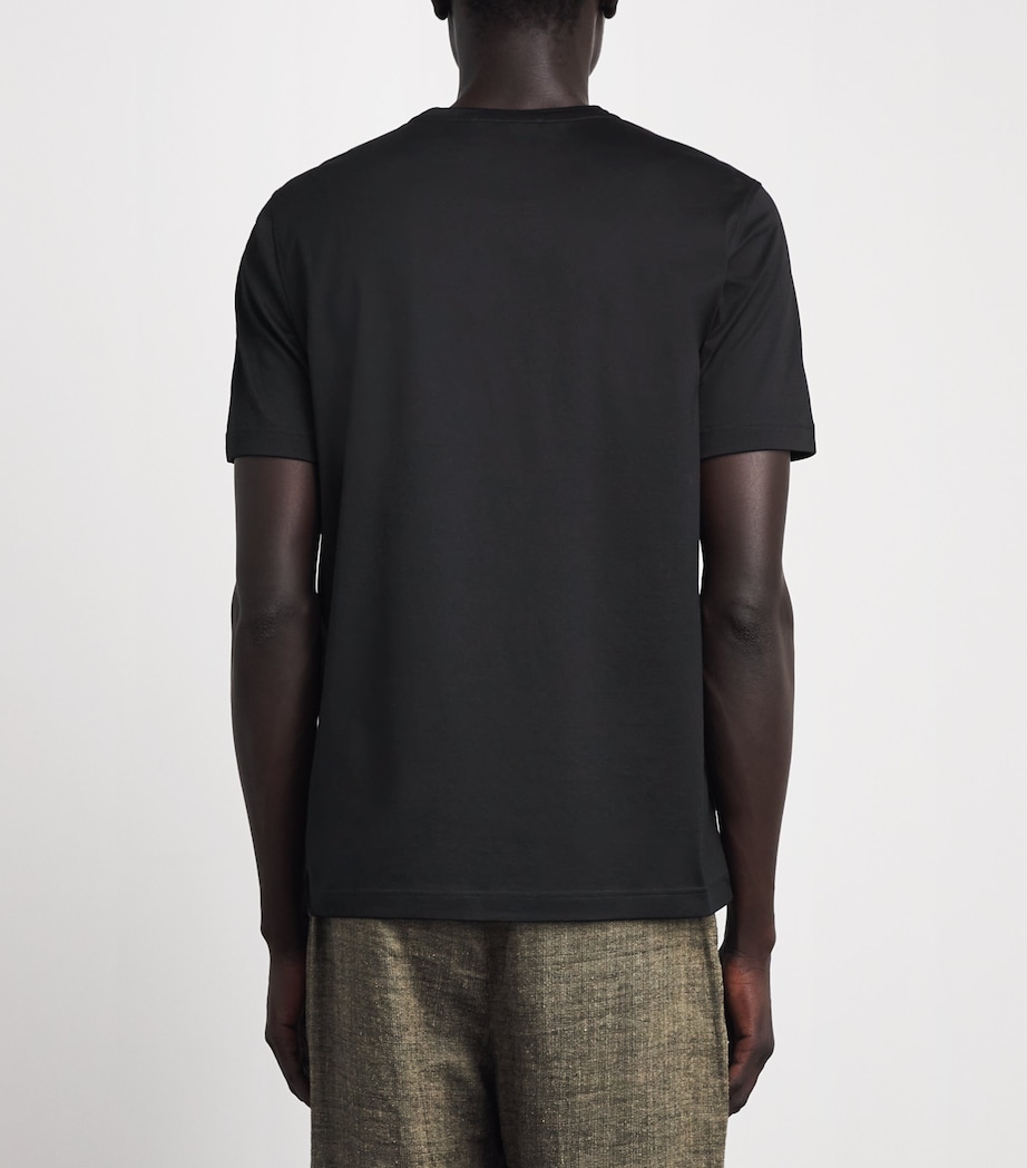 Corneliani Mens Cotton T-Shirt Black Image 5