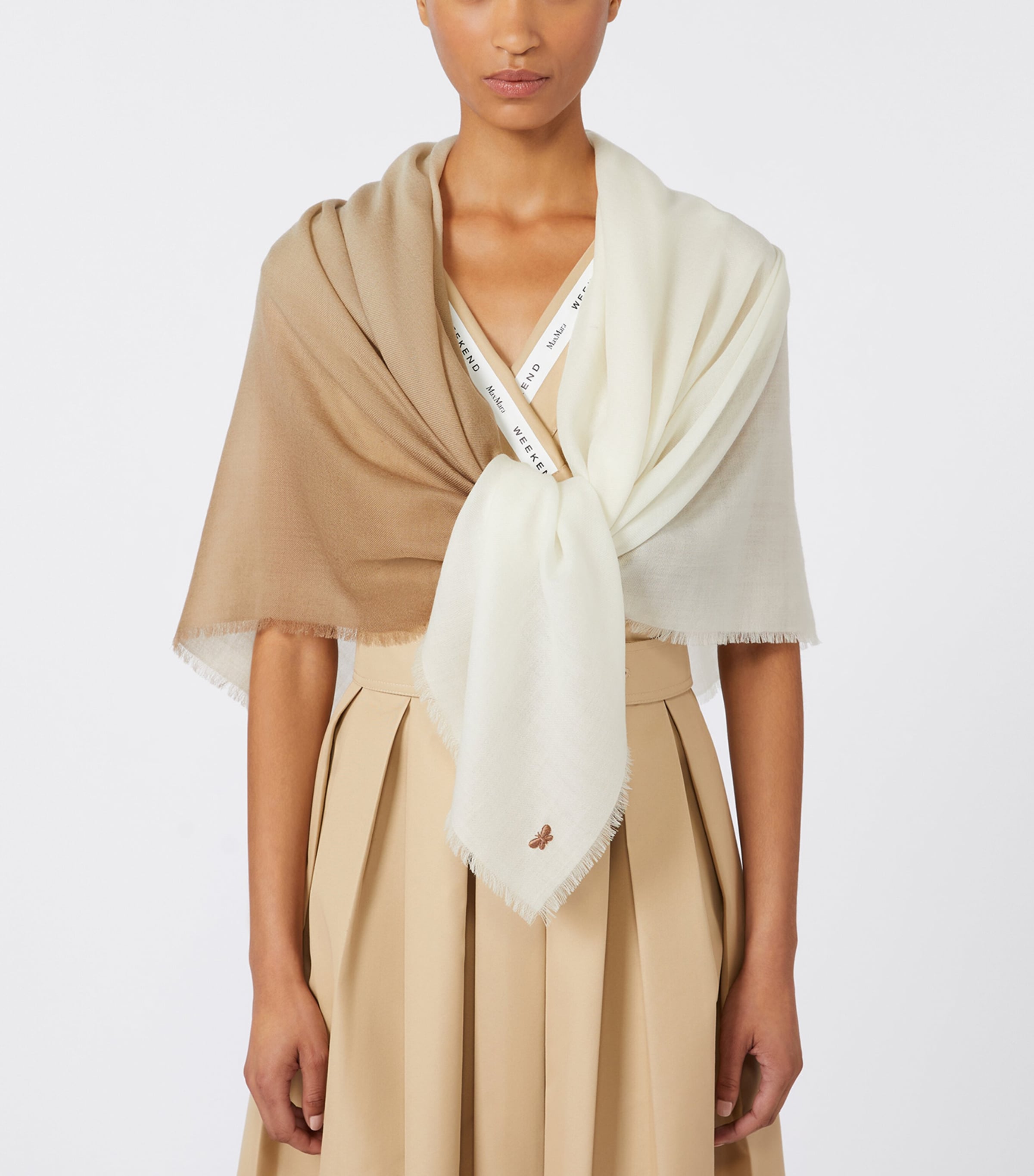 Wool Gradient Scarf CAMEL Image 2