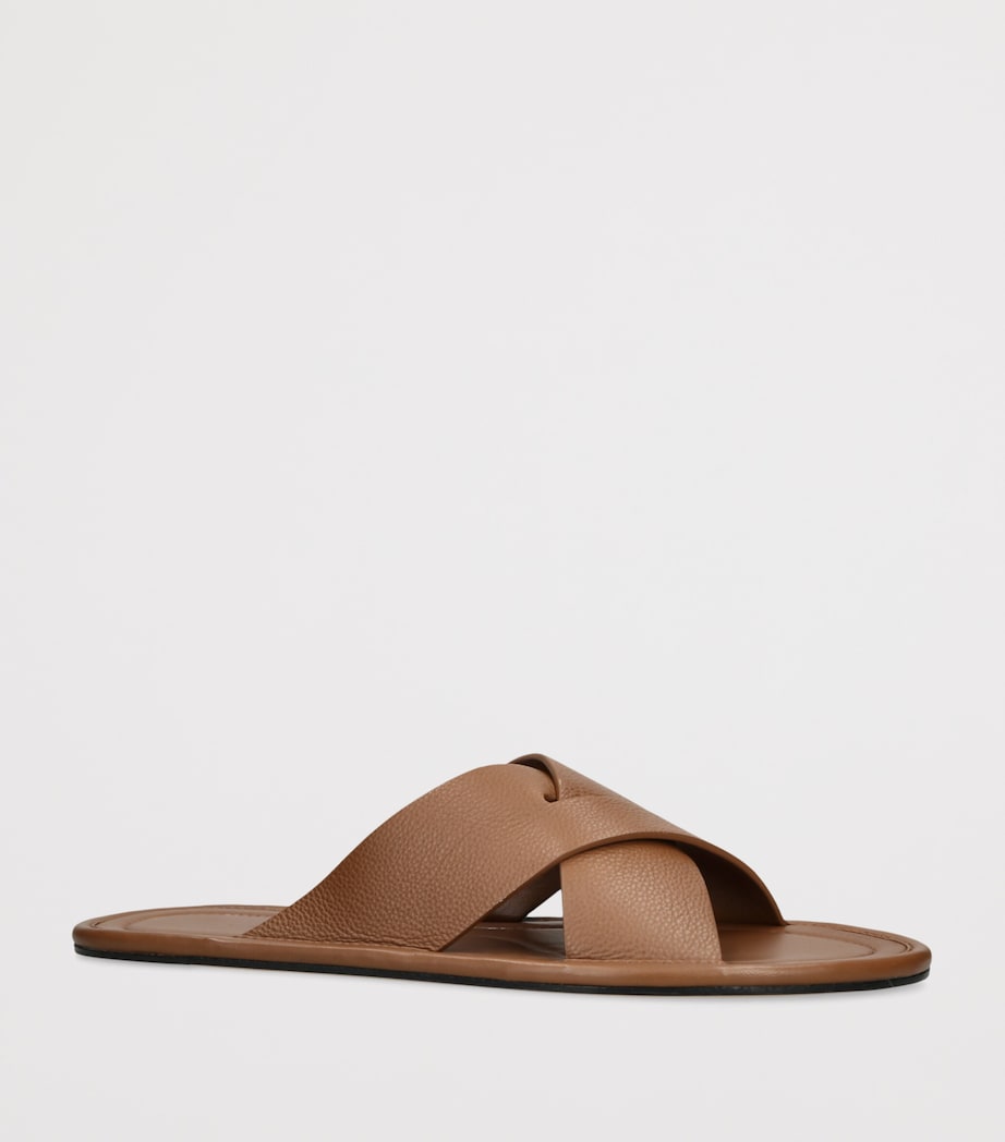 The Row Malick Leather Sandals Tan Image 3