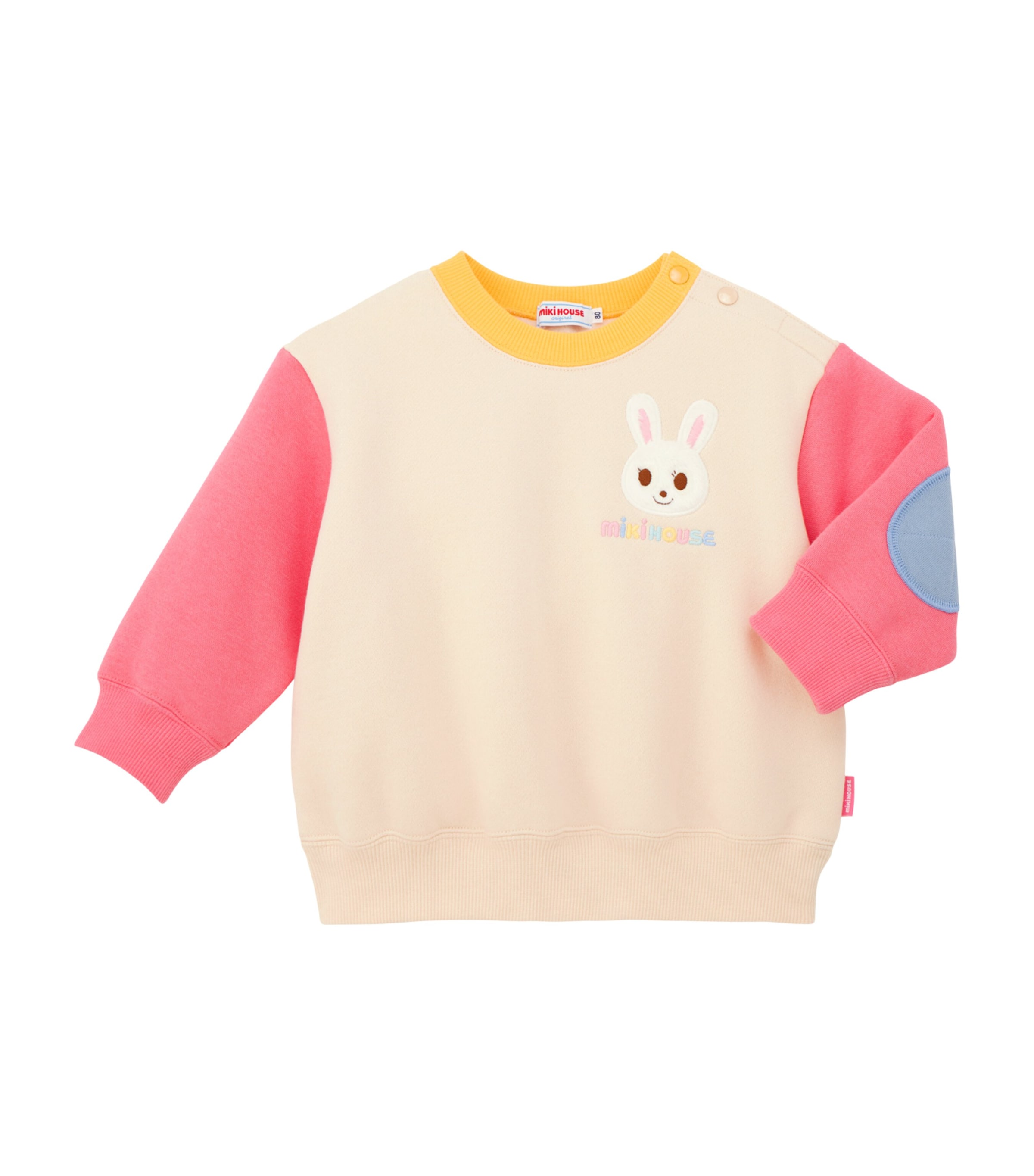 Miki House Bunny-patch Sweatshirt In White