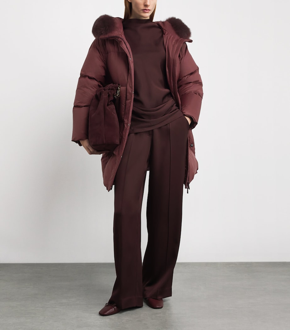 Down Fox Fur-Trim Puffer Jacket A6080 Image 2