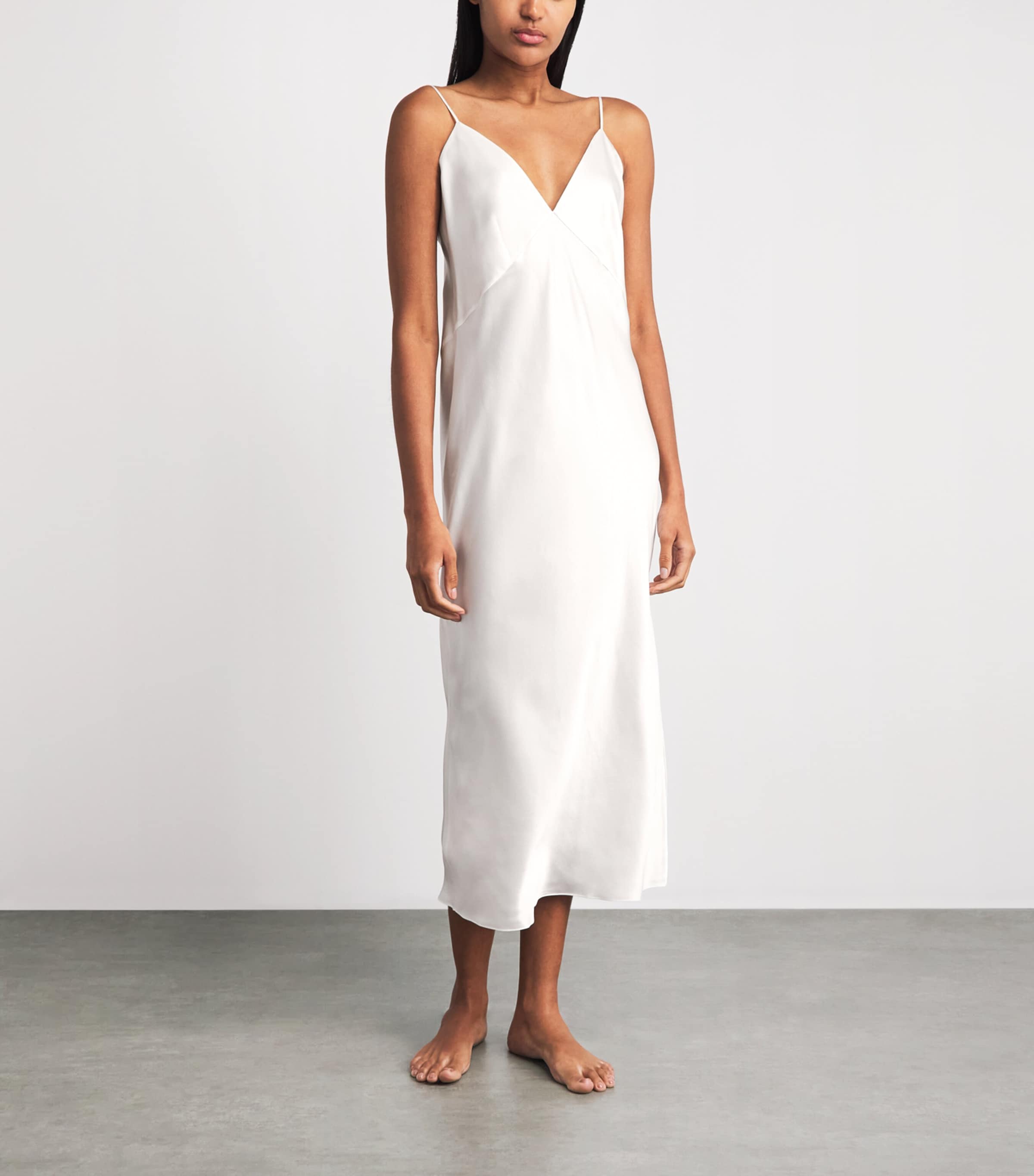Olivia von Halle Womens Silk Issa Slip Dress Ivory Image 2
