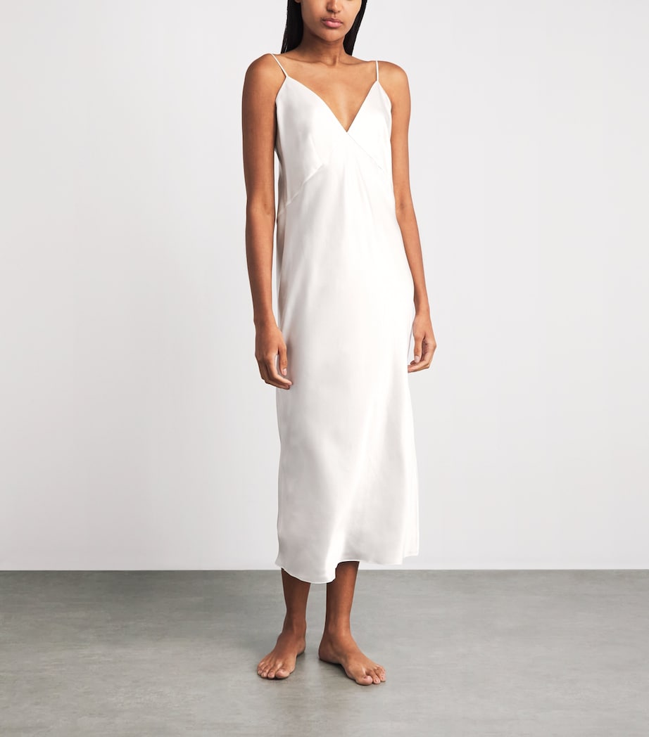 Olivia von Halle Womens Silk Issa Slip Dress Ivory Image 2