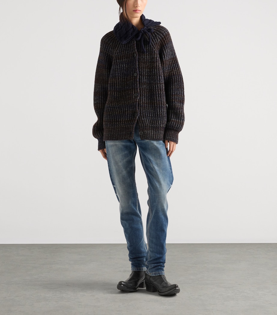 Wool-Cashmere Mouliné Cardigan F0NGU Image 2