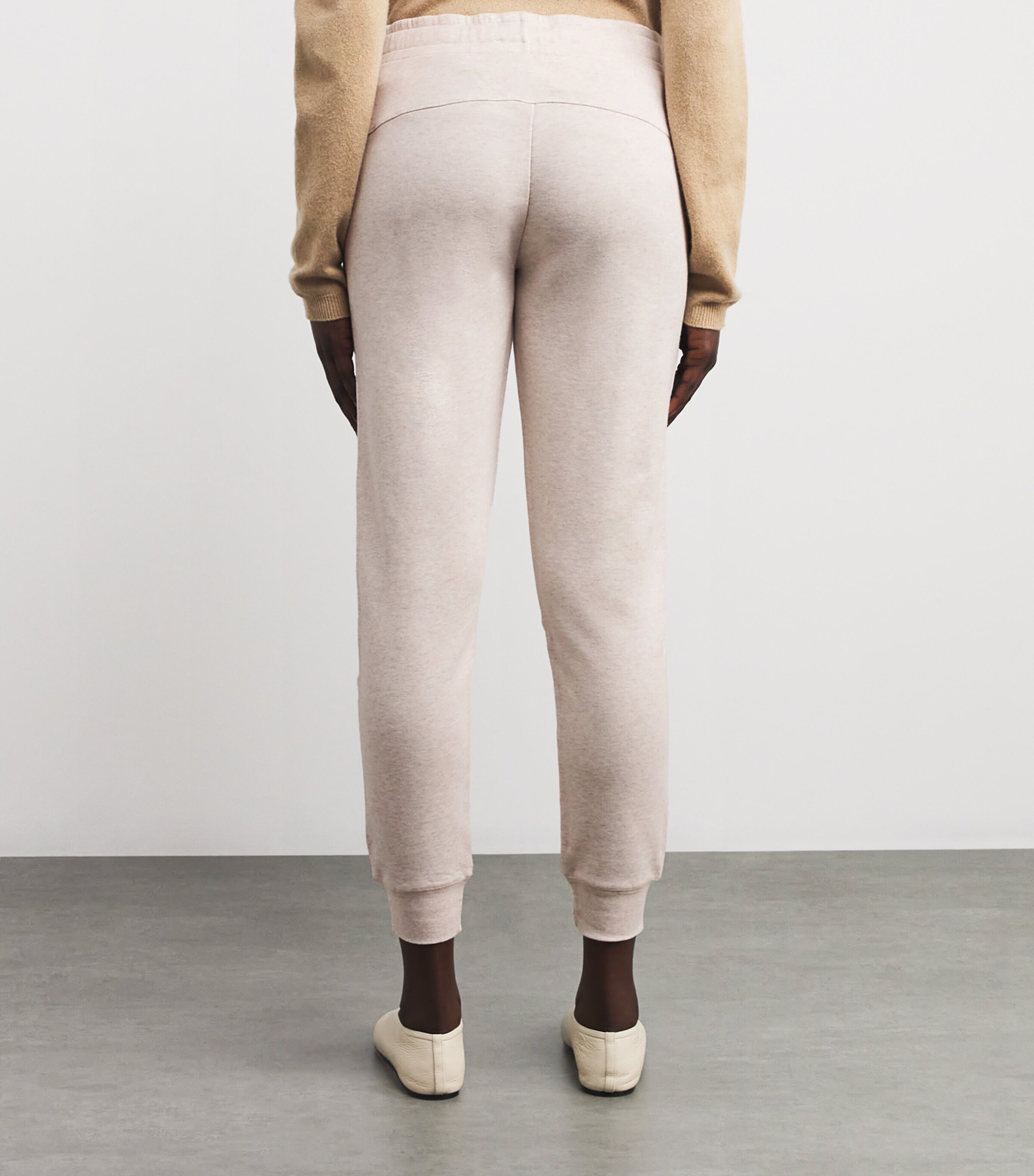 Derek Rose Womens Cotton-Blend Quinn Sweatpants Cream Image 4