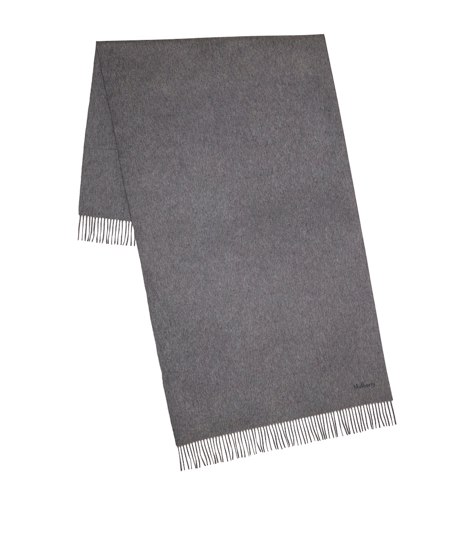 Mulberry Merino Wool Scarf Grey Melange Image 1