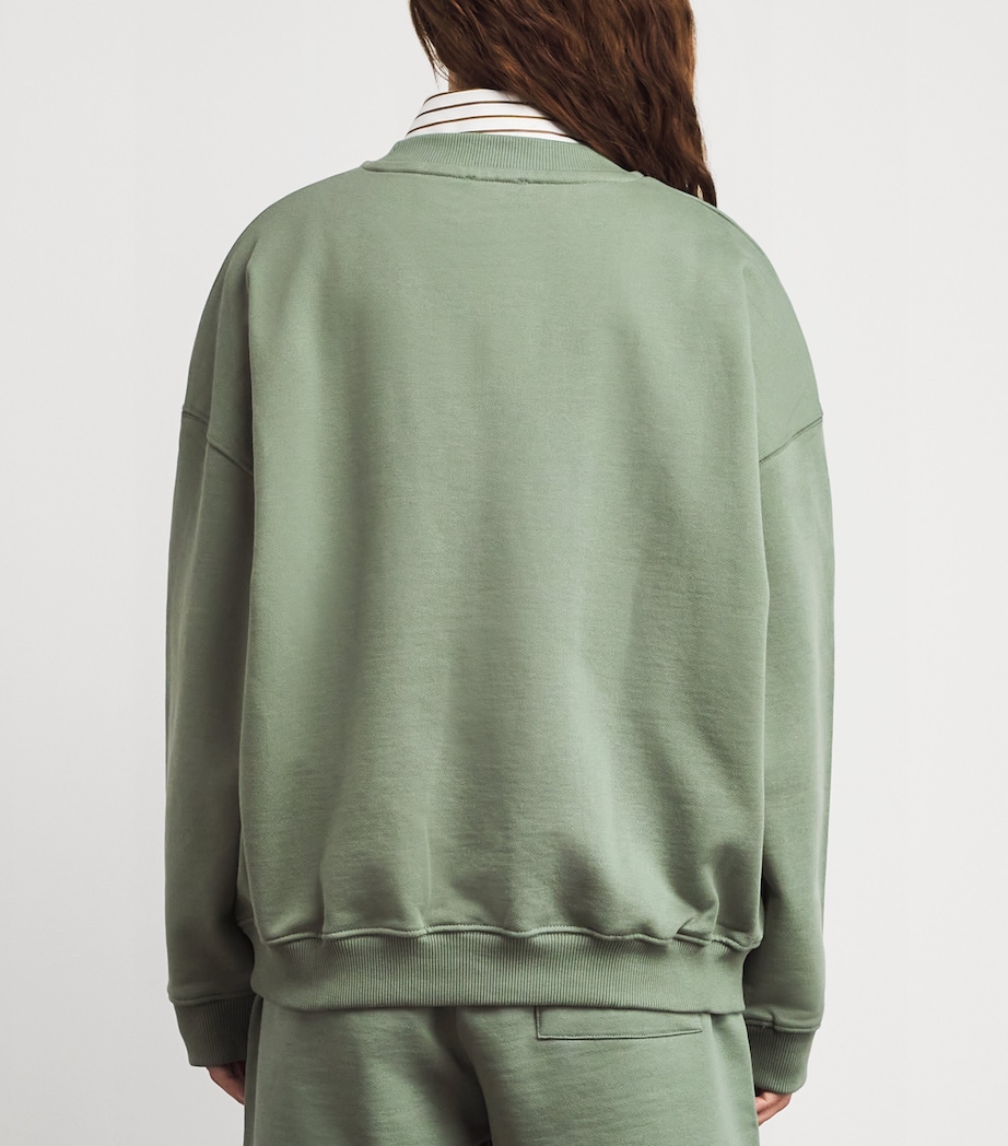 Organic Cotton Varsity Sweatshirt EDEN GREEN/MRSHML Image 4