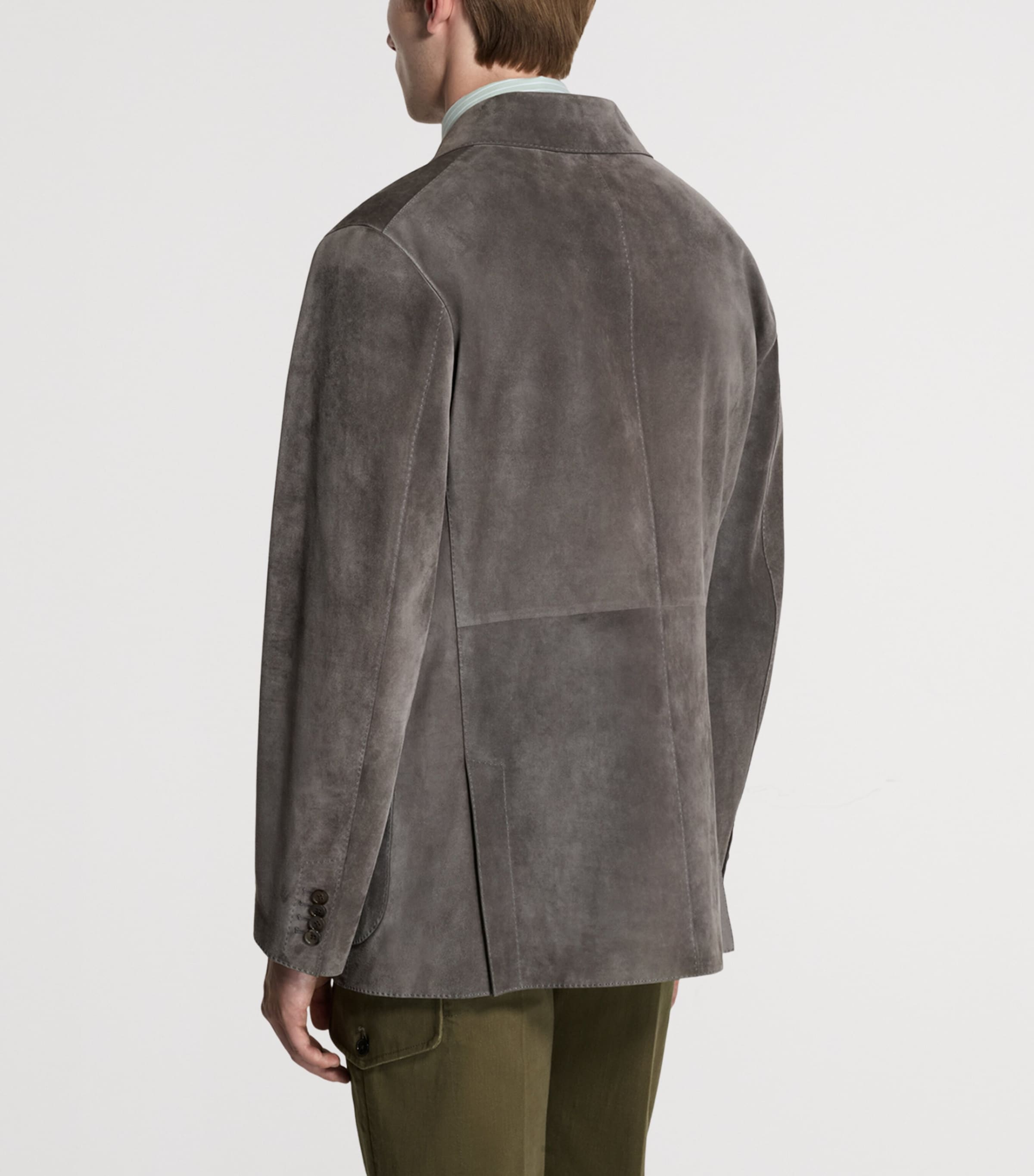 Dunhill Mens Leather Double-Breasted Jacket Image 3