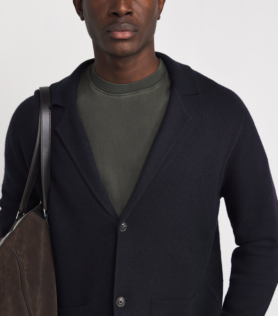 Merino Wool Cardigan BLUE-49 Image 6