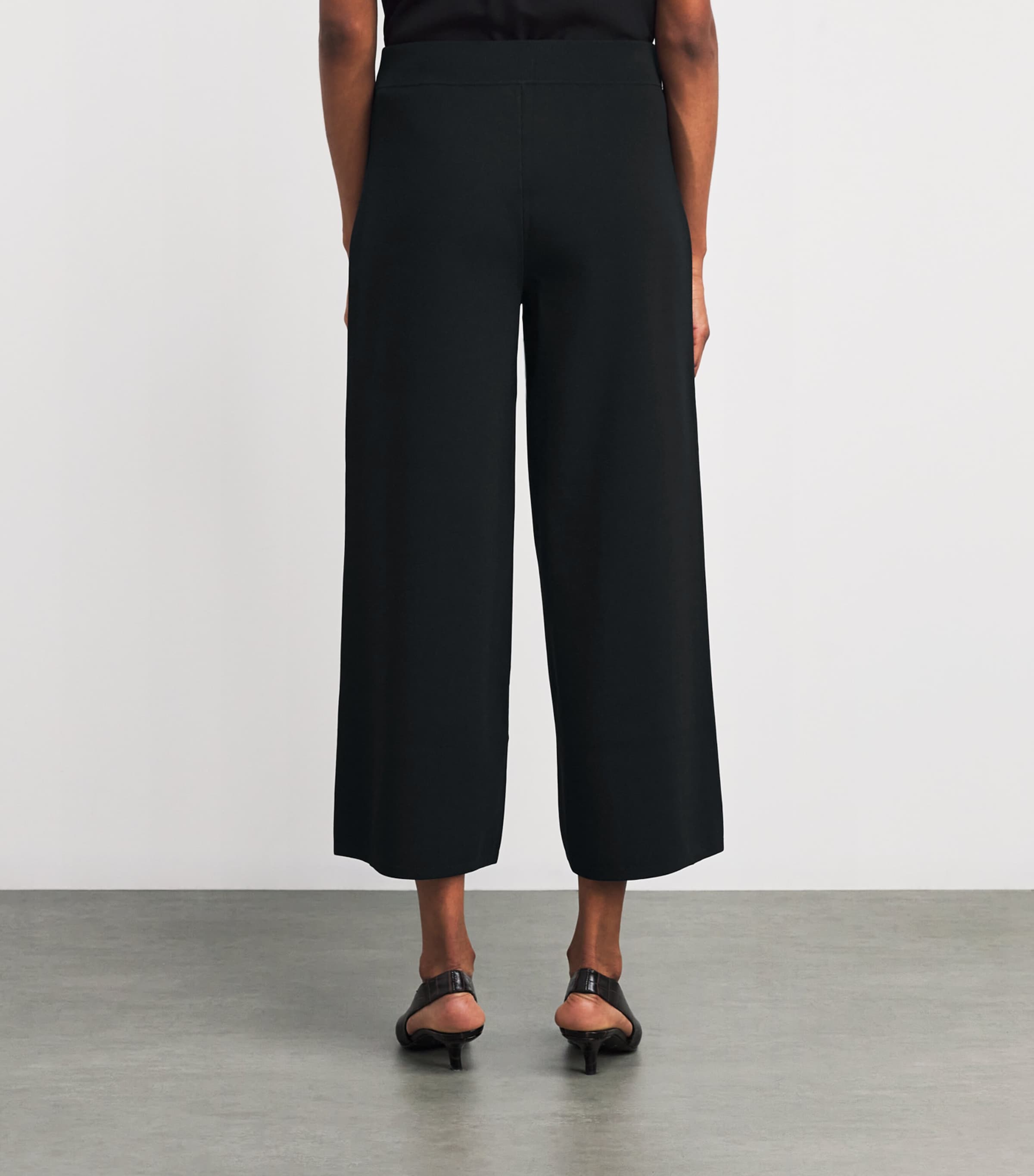 Stretch-Knit Culottes BLACK Image 4