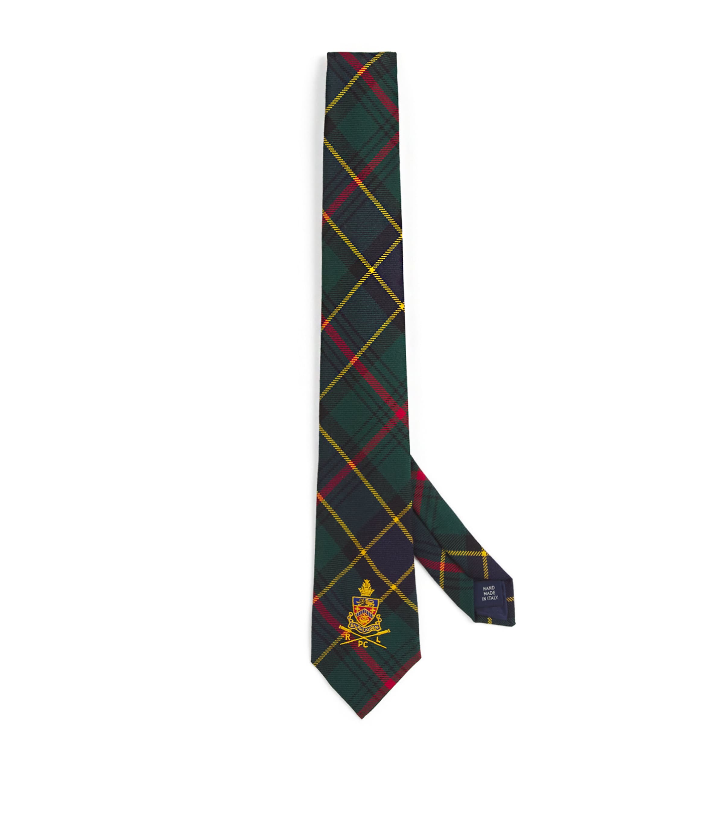 Polo Ralph Lauren Wool Tartan Crest Tie In Green