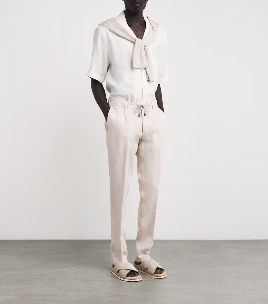 Linen Drawstring-Detail Trousers SABBIA Image 2