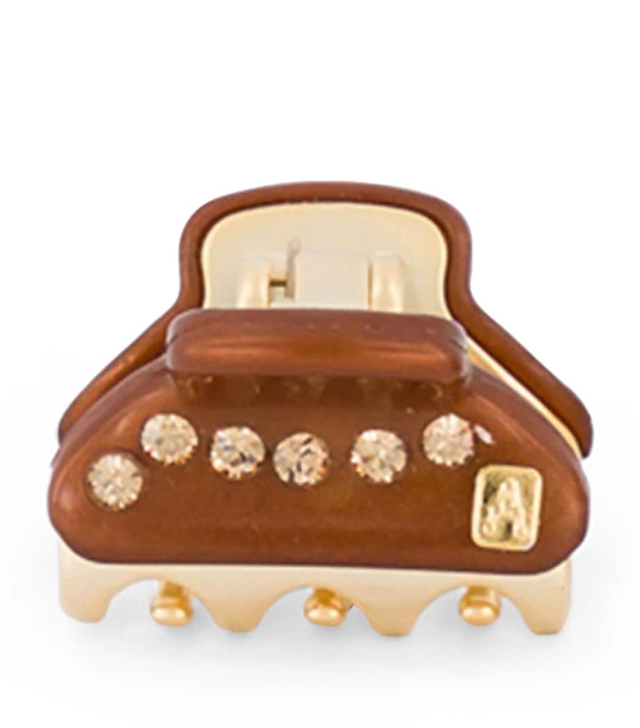 Alexandre de Paris Gold-Plated Mini Claw Hair Clip Pail Brun/or Image 1