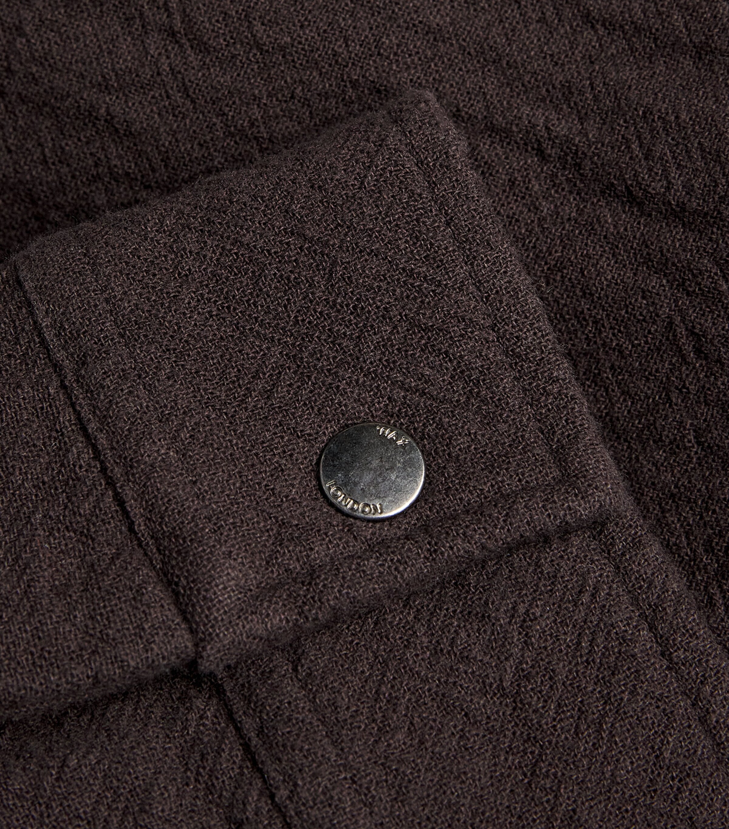 Wax London Mens Cotton Romer Overshirt Dark Brown Image 5
