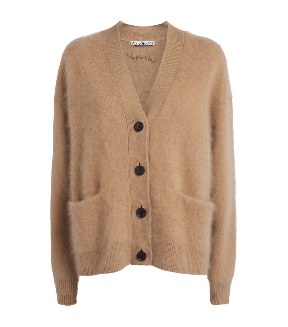 Acne Studios Womens Cashmere Relaxed Cardigan Adv Light Brown Image 1