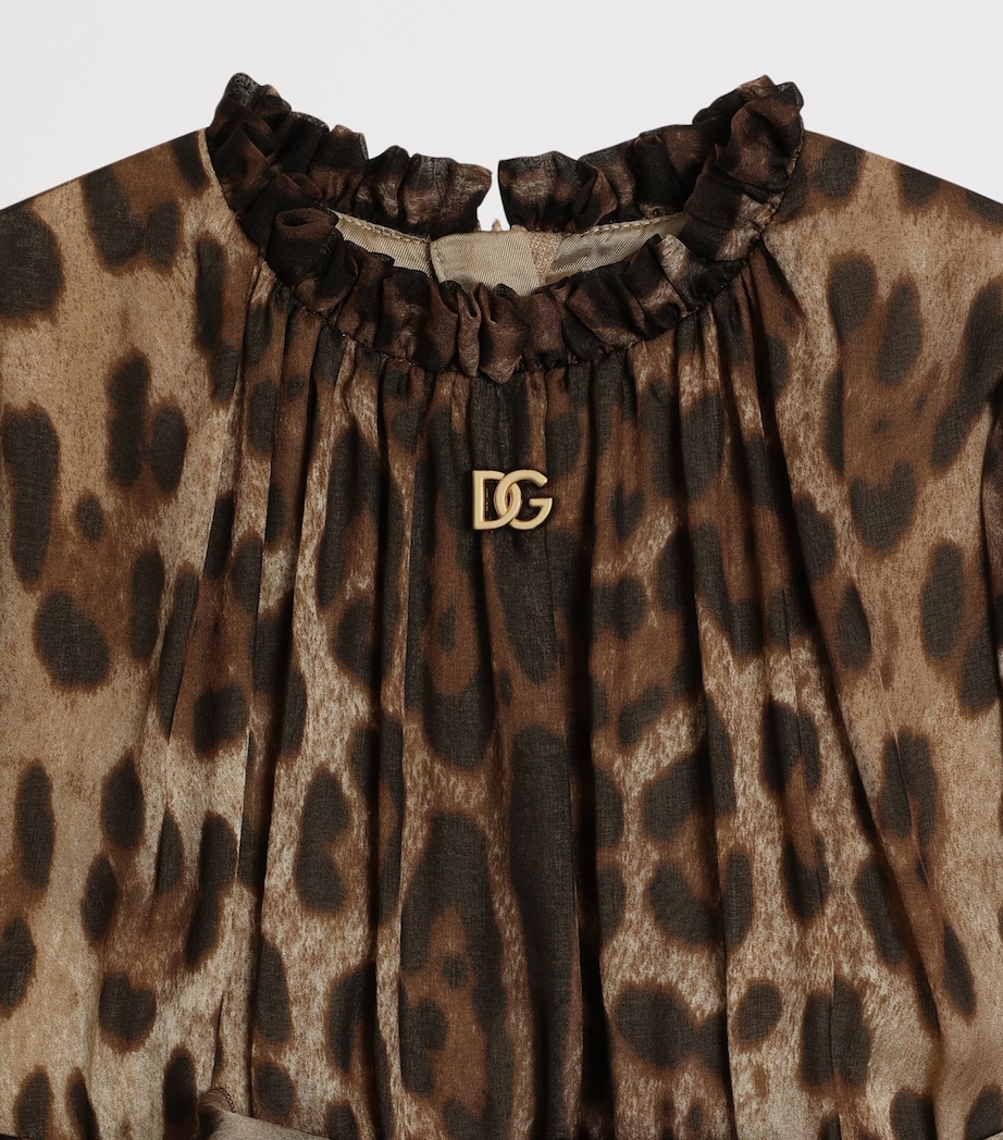Dolce&Gabbana Kids Silk Leopard Print Dress (8-12+ Years) Leo New Image 3