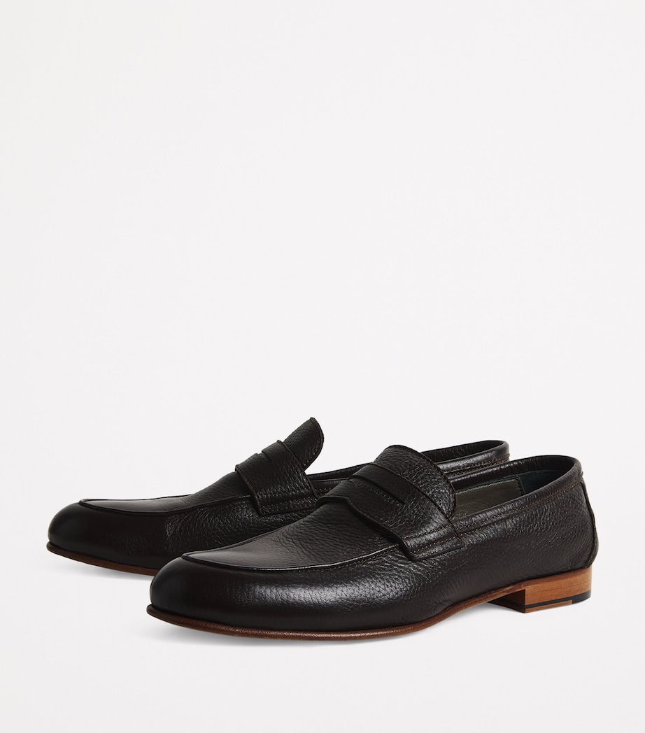 Grained Leather Loafers 030 DARK BROWN EBONY Image 3