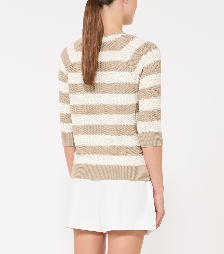 Max Mara Womens Stripe Sweater Optical White Image 4
