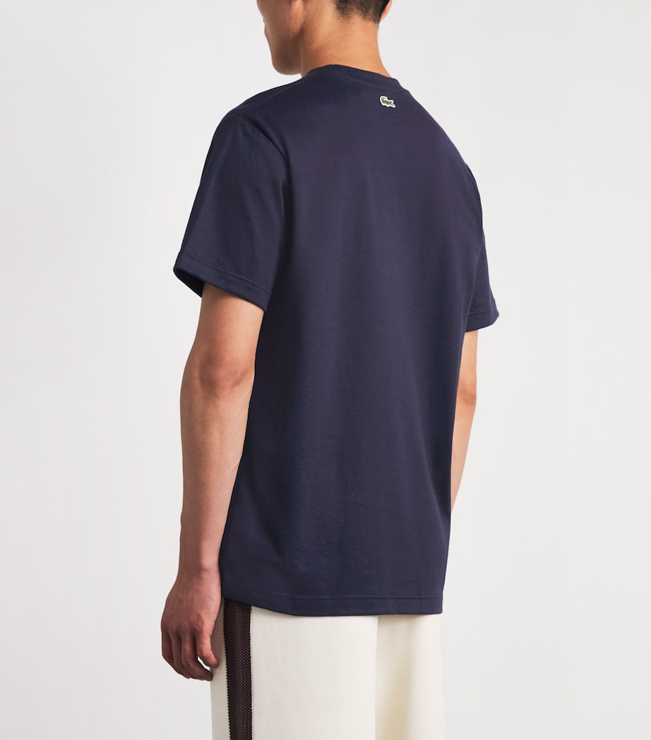 Lacoste Mens French Made Signature Embroidery T-Shirt Dark Navy Blue Image 5